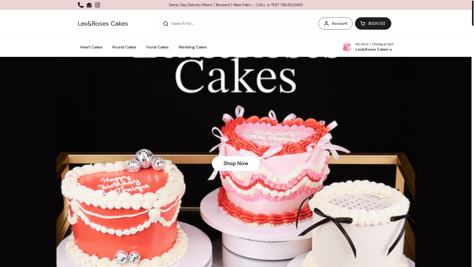 website screenshot of https://cakedandroses.com/