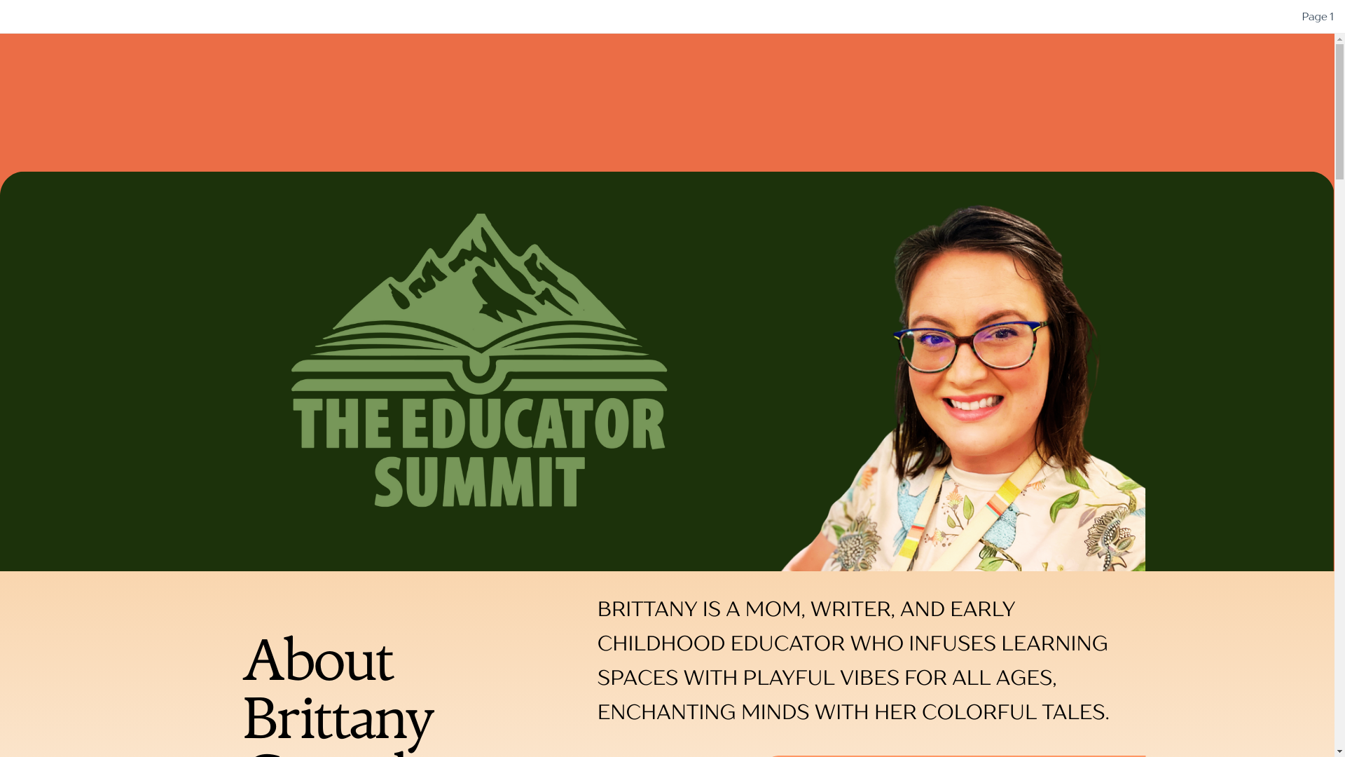 website screenshot of https://the-educator-summit.org/