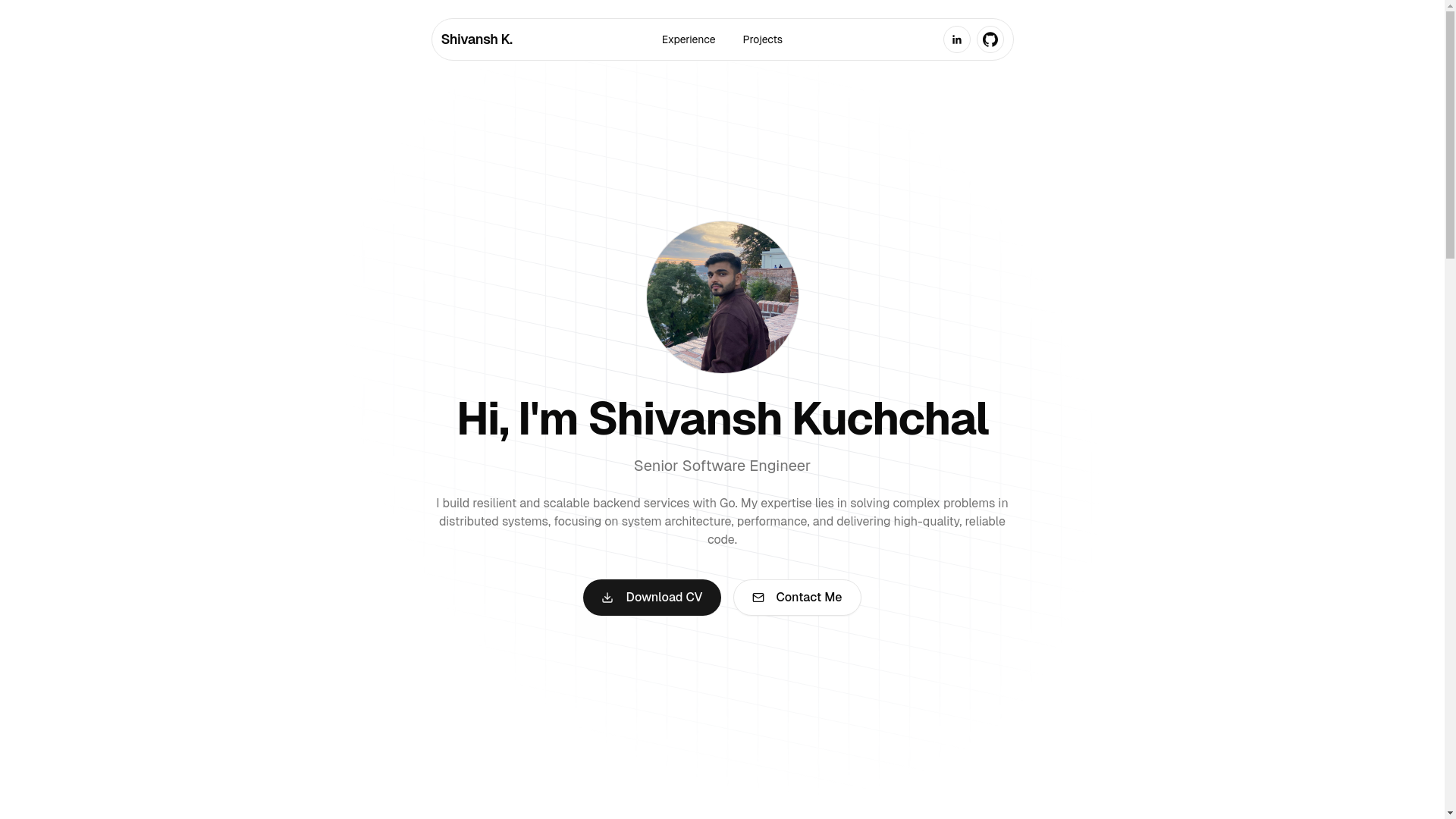 website screenshot of https://shivansh-portfolio.pages.dev/