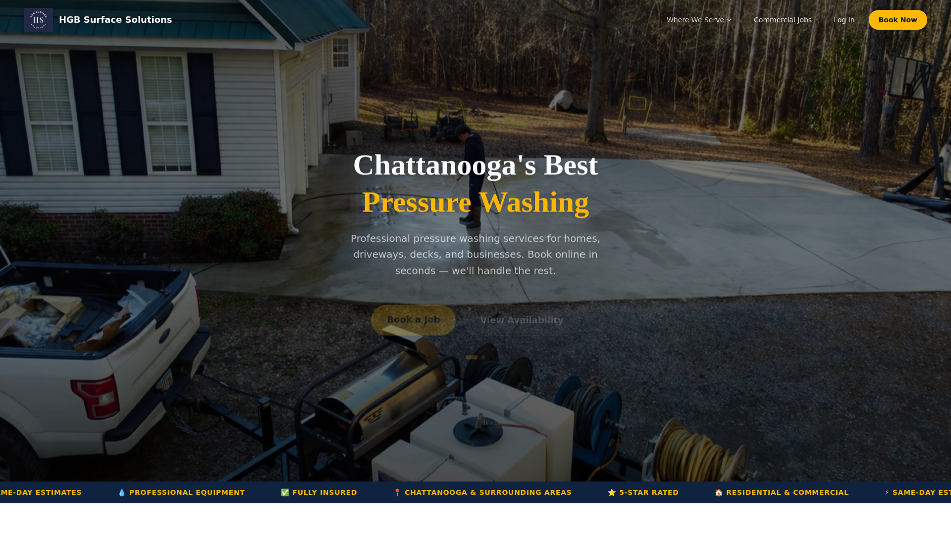 website screenshot of https://hgbsurfacesolutions.org/