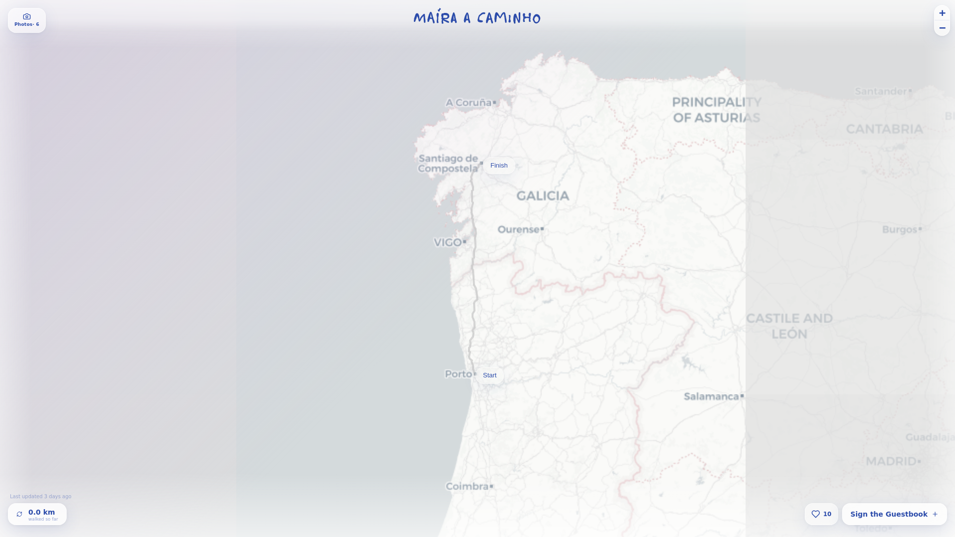 website screenshot of https://mycamino.live/