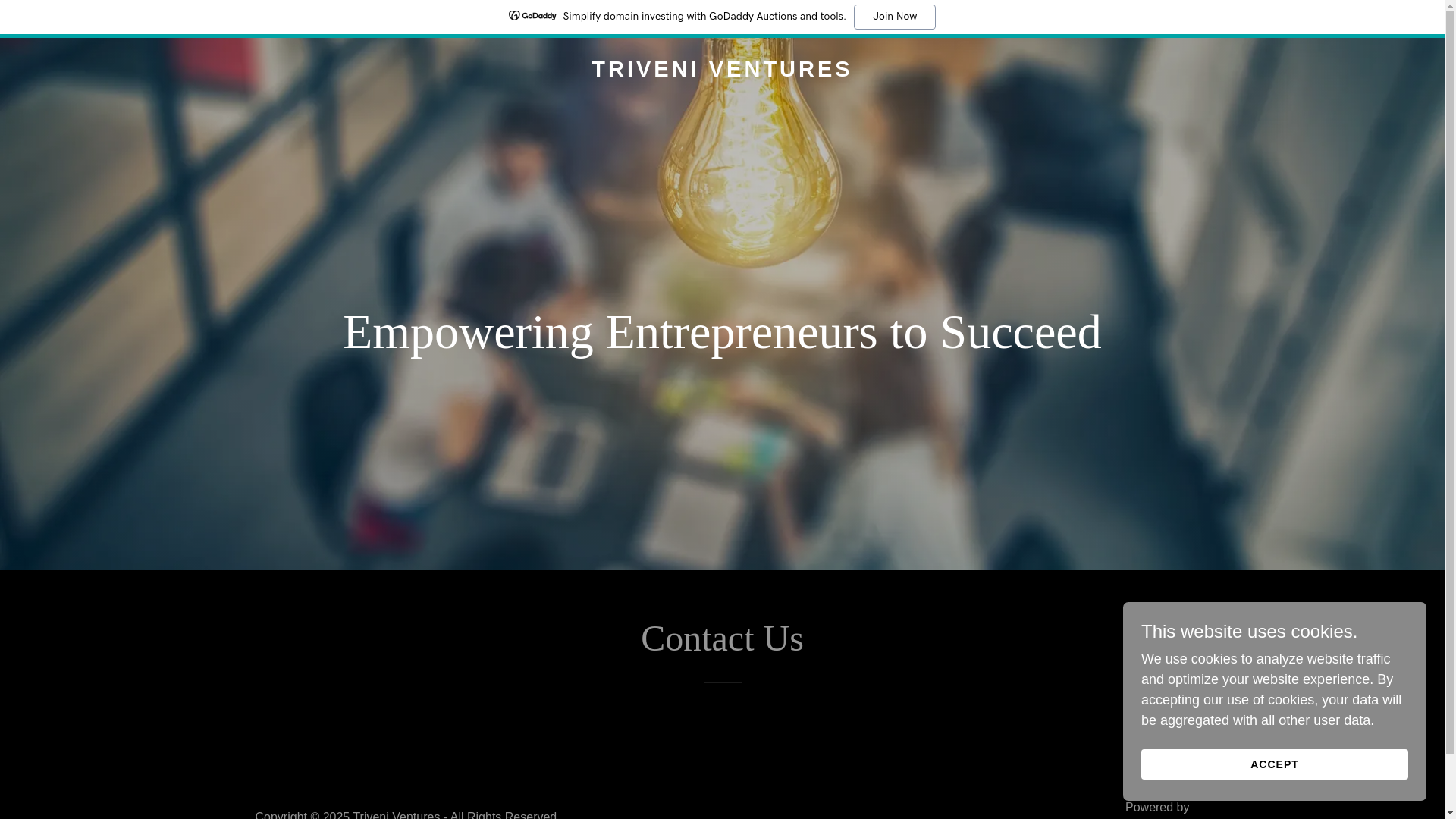 website screenshot of https://triveniventures.in/