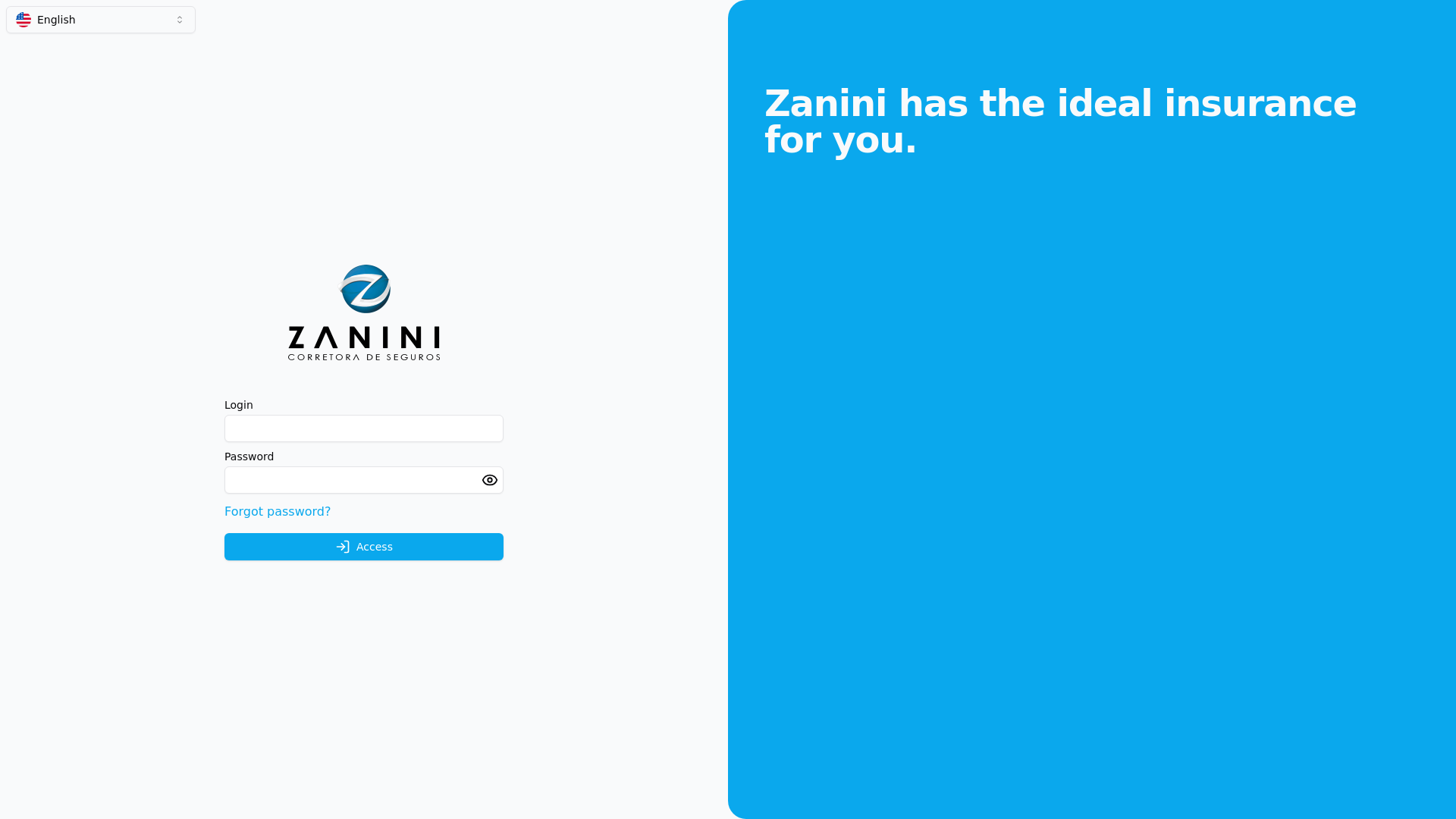 website screenshot of https://zanini-frontend.pages.dev/