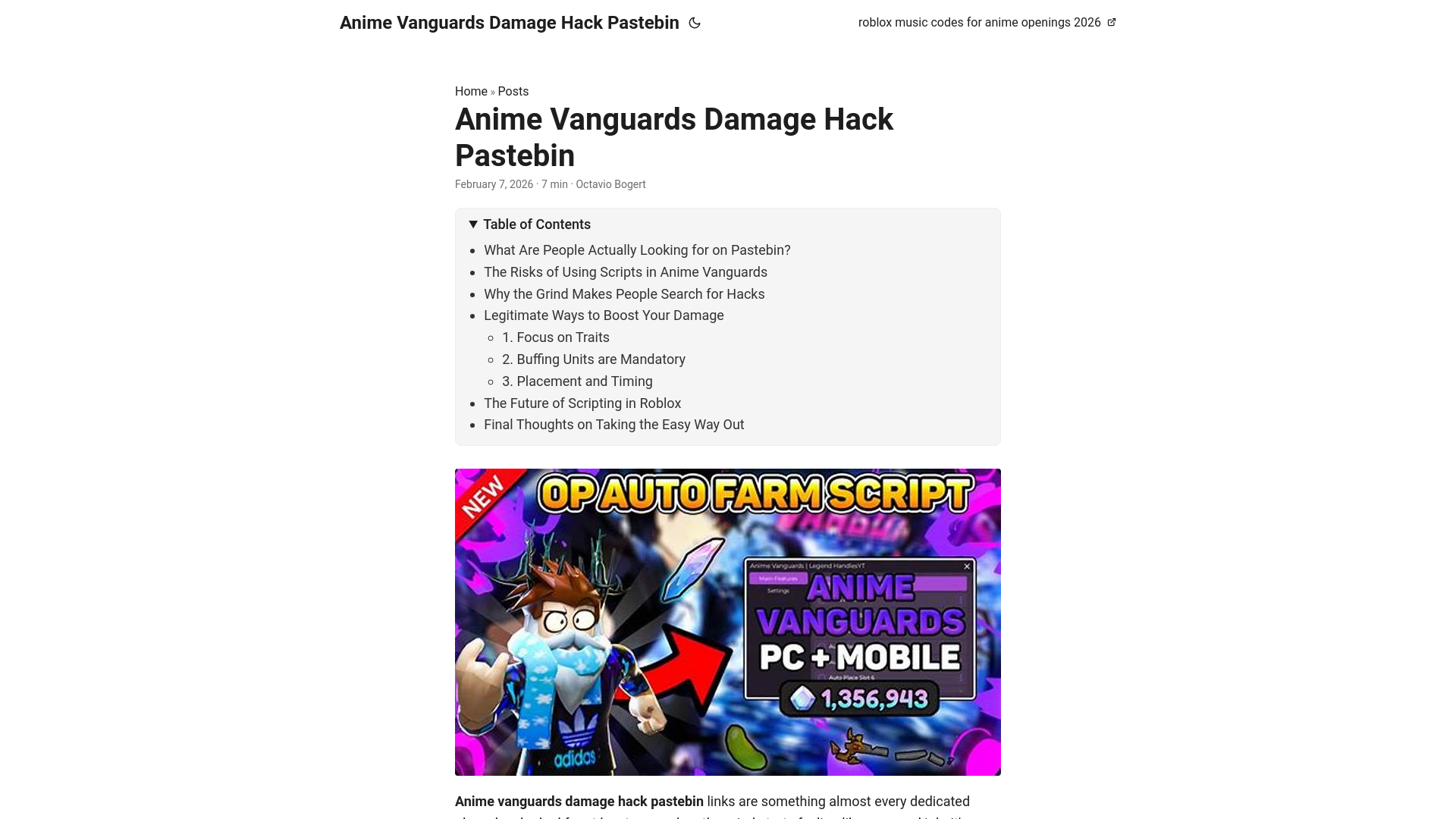 website screenshot of https://animevanguardsdamagehackpastebin.pages.dev/