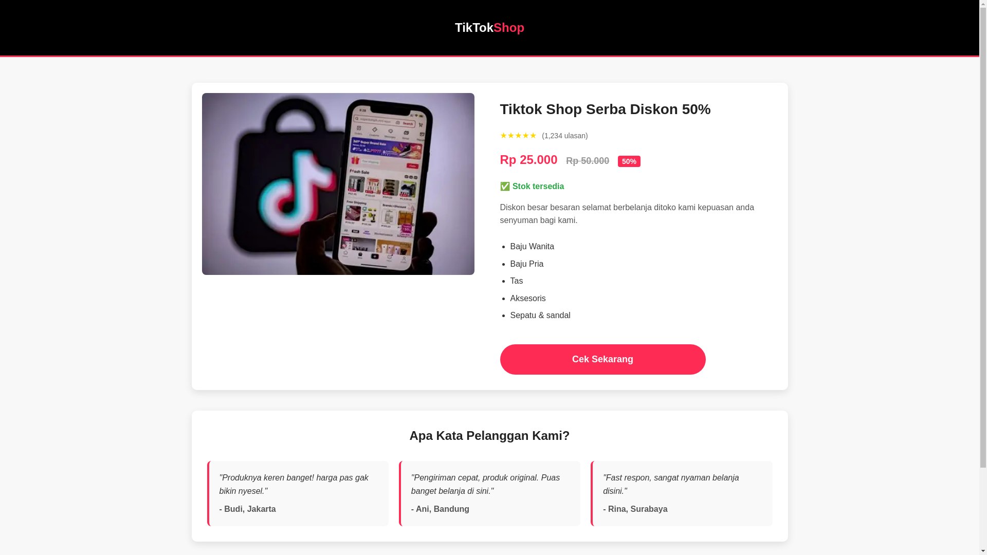 website screenshot of https://tiktokshop-4le.pages.dev/