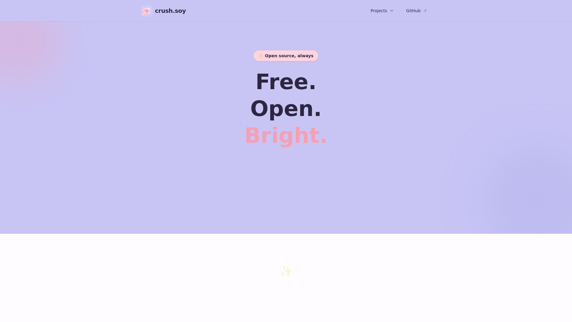 website screenshot of https://crush.soy/