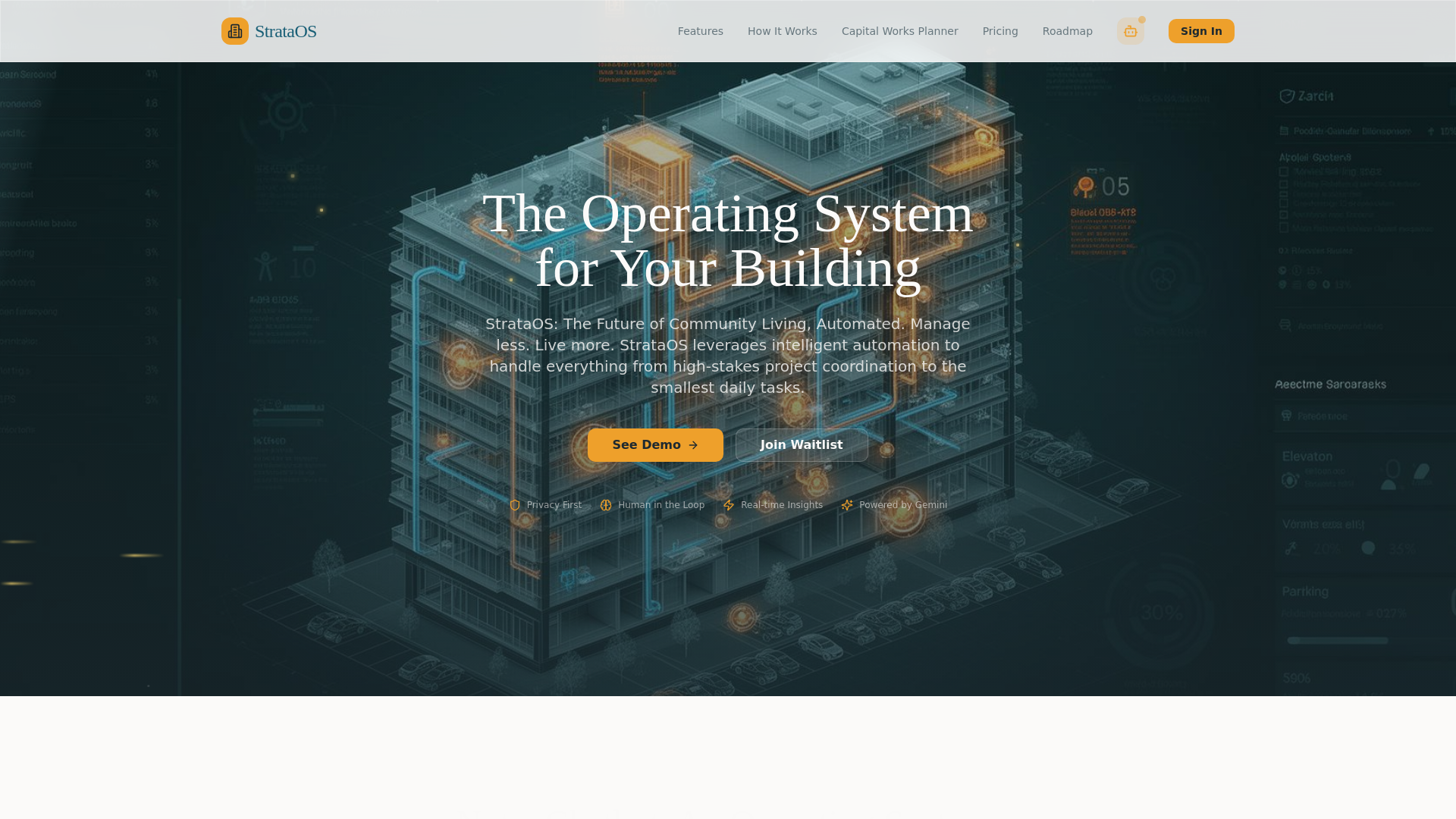 website screenshot of https://strataos.online/