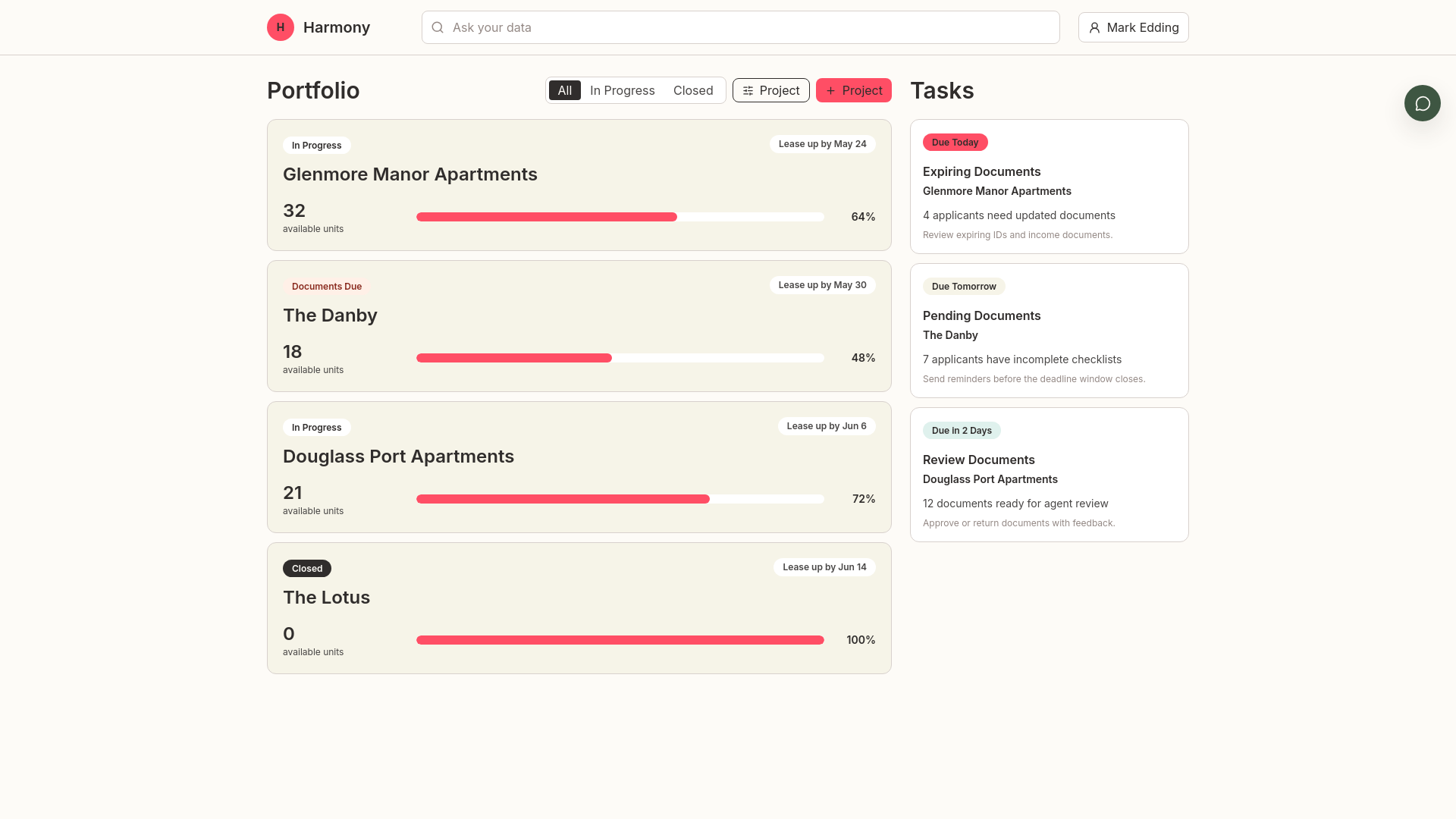 website screenshot of https://harmonyworks.dev/