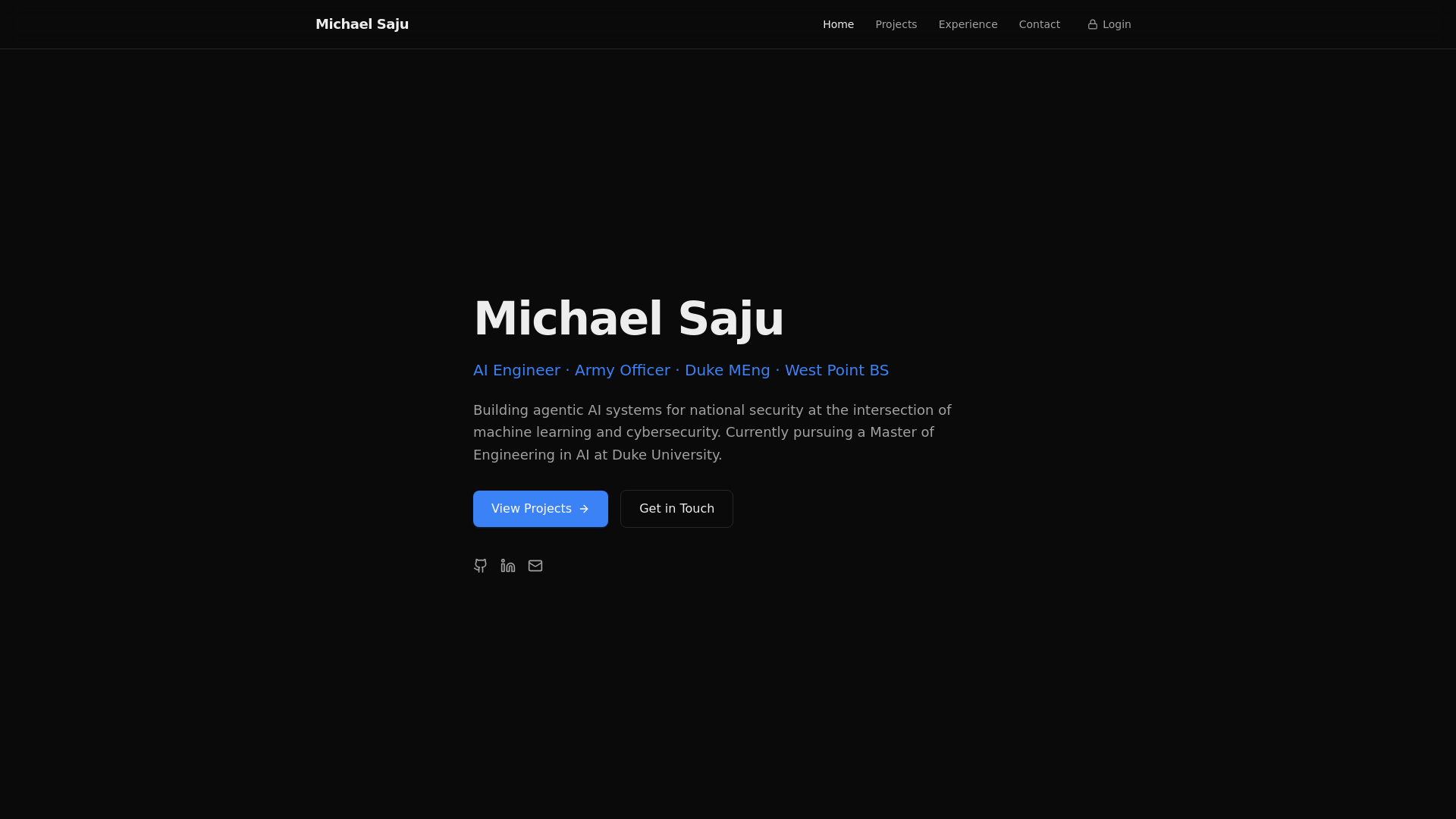 website screenshot of https://michaelsaju-website.pages.dev/