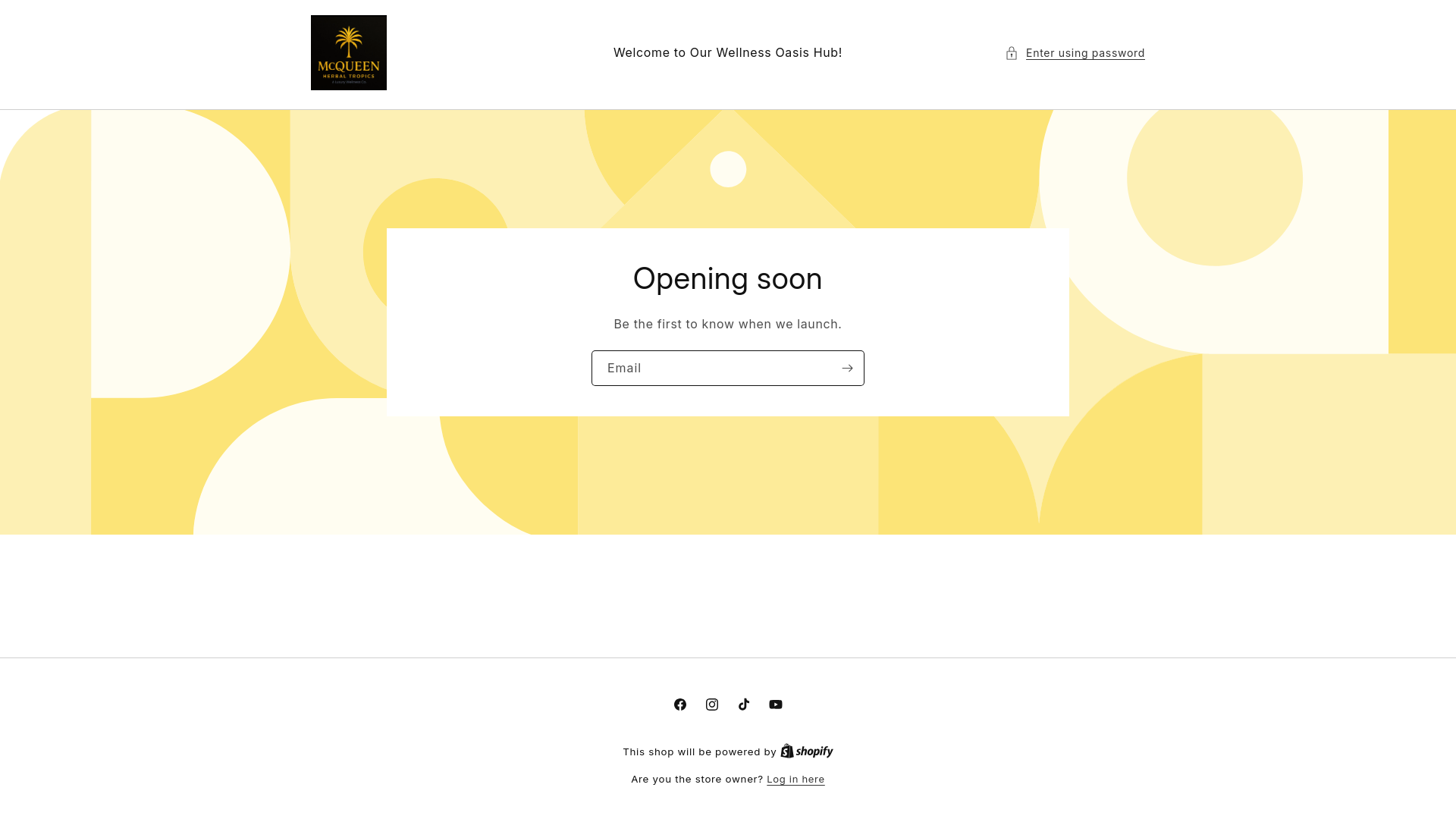 website screenshot of https://mcqueenherbaltropics.com/