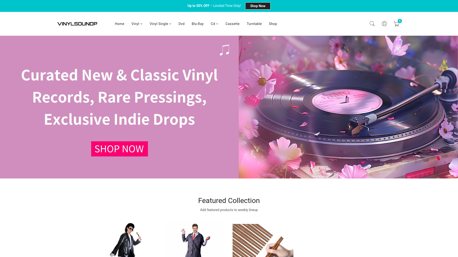 website screenshot of https://vinylsoundp.com/