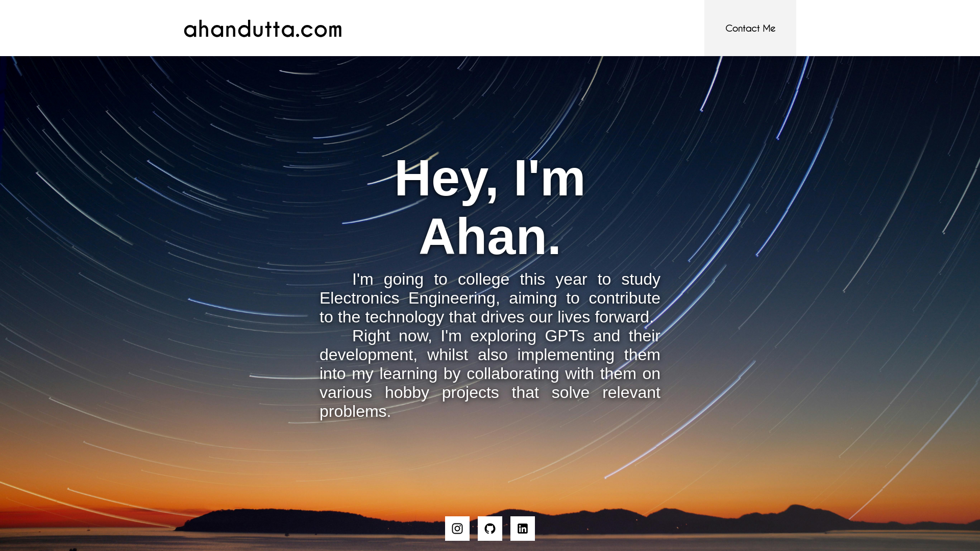 website screenshot of https://ahandutta.com/