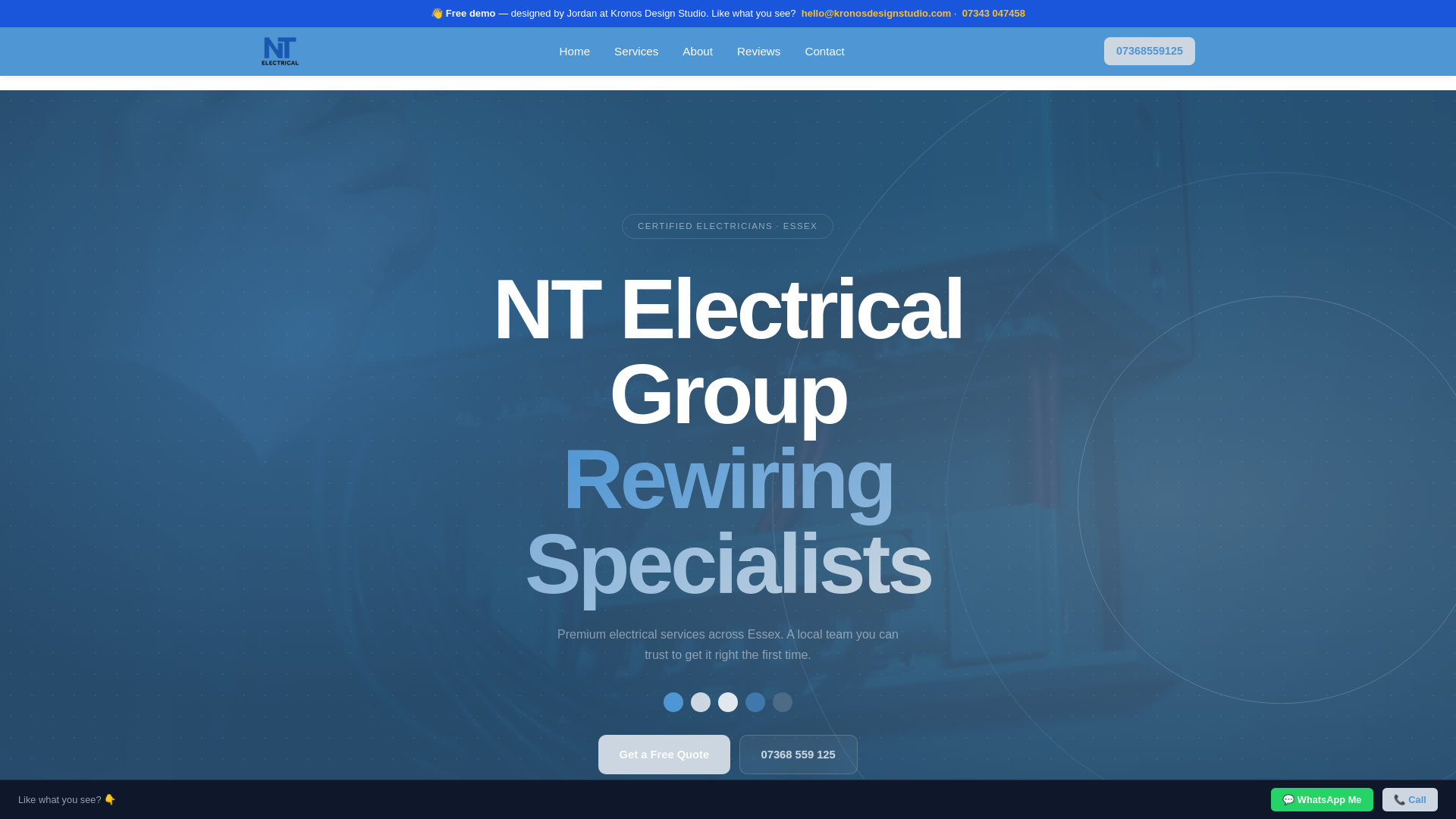 website screenshot of https://nt-electrical-group-kronos-demo.pages.dev/