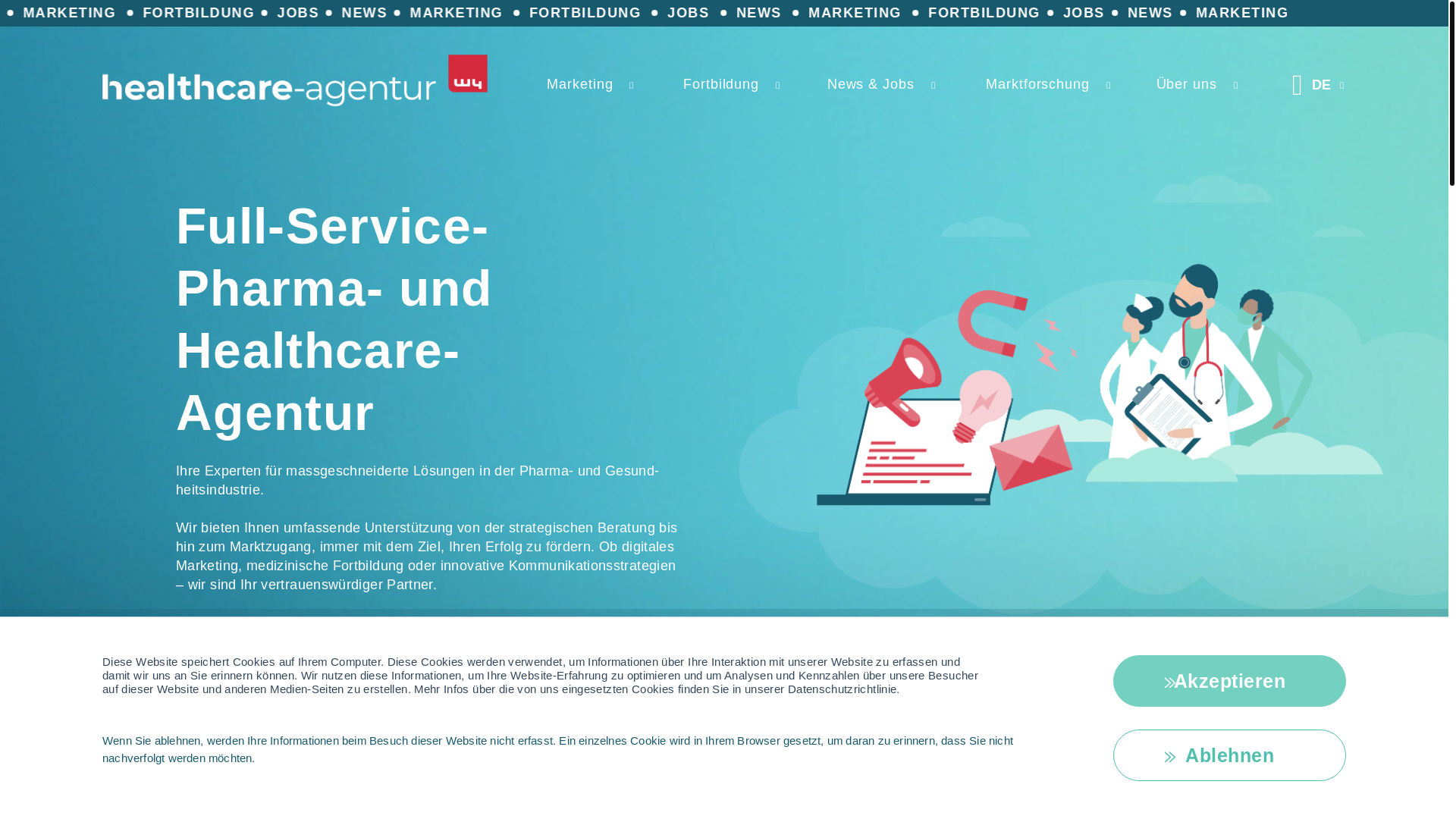 website screenshot of https://hcagentur.online/