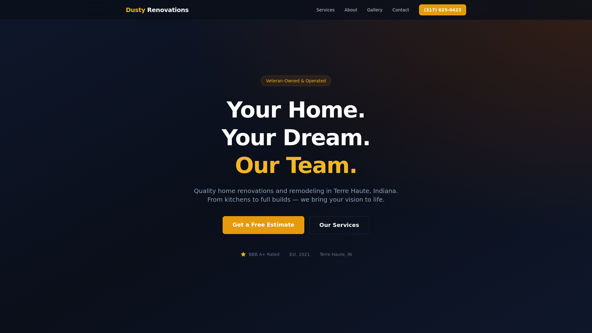 website screenshot of https://dusty-renovations.pages.dev/