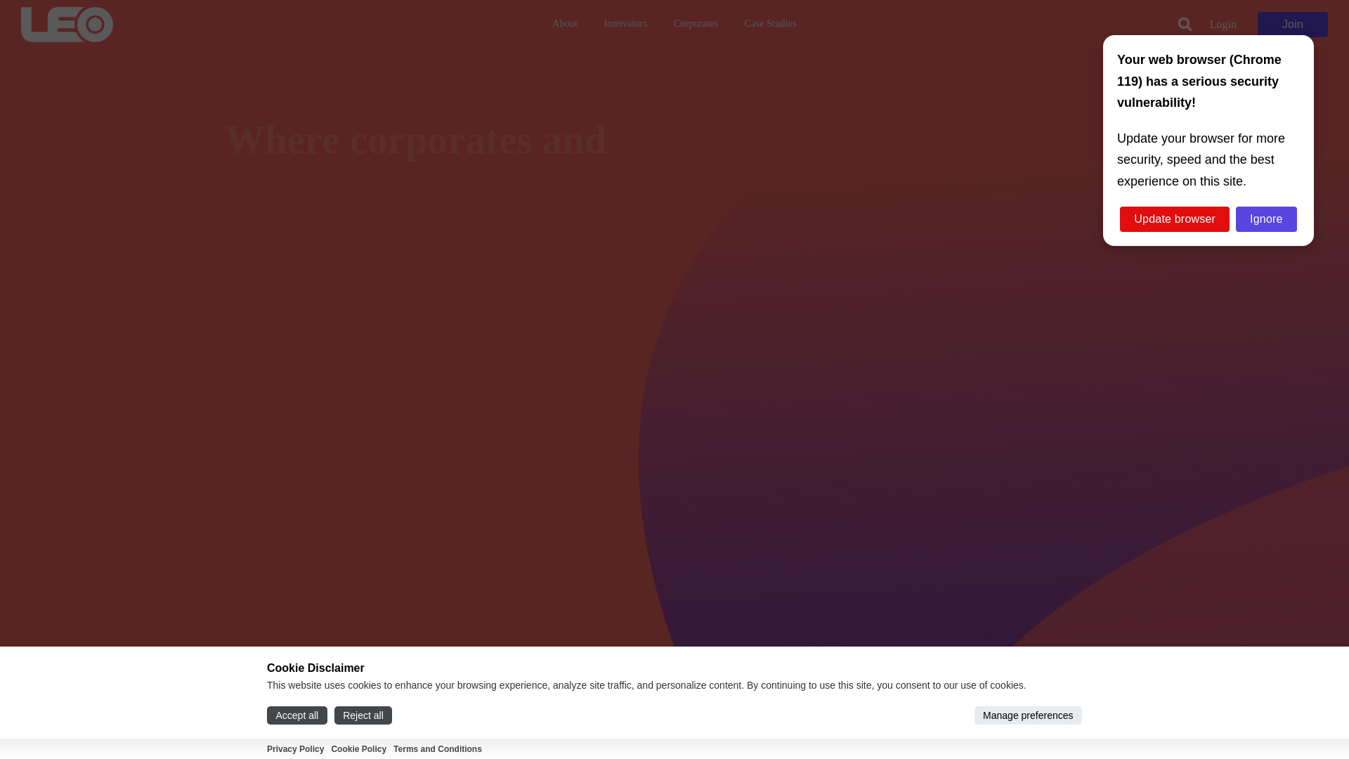 website screenshot of https://meetleadingedgeonly.com/