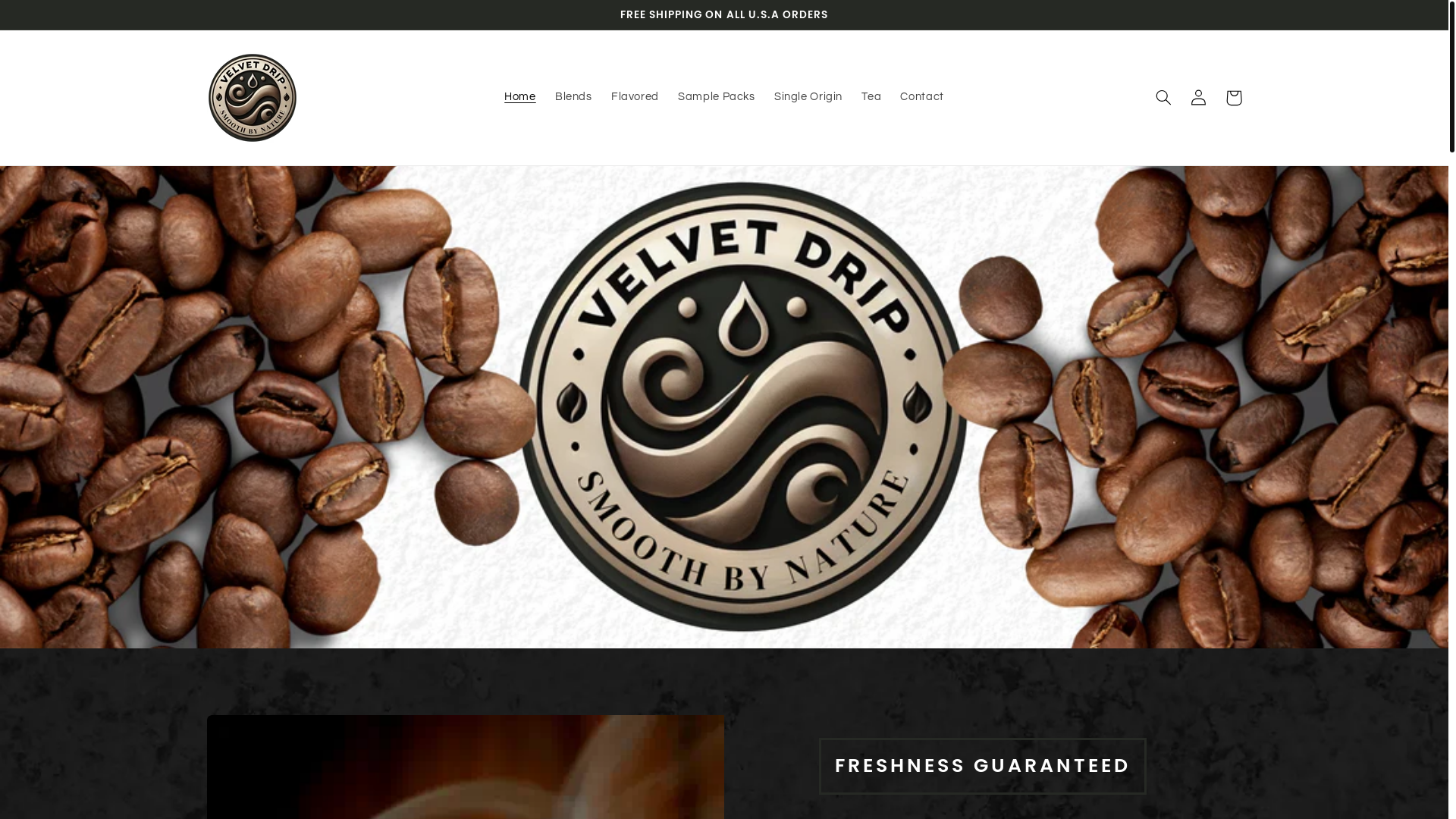 website screenshot of https://velvetdrip.company/