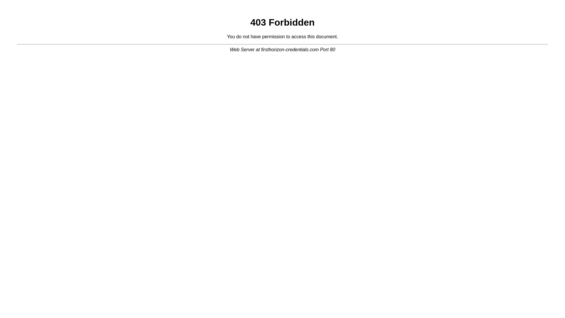 website screenshot of https://firsthorizon-credentials.com/