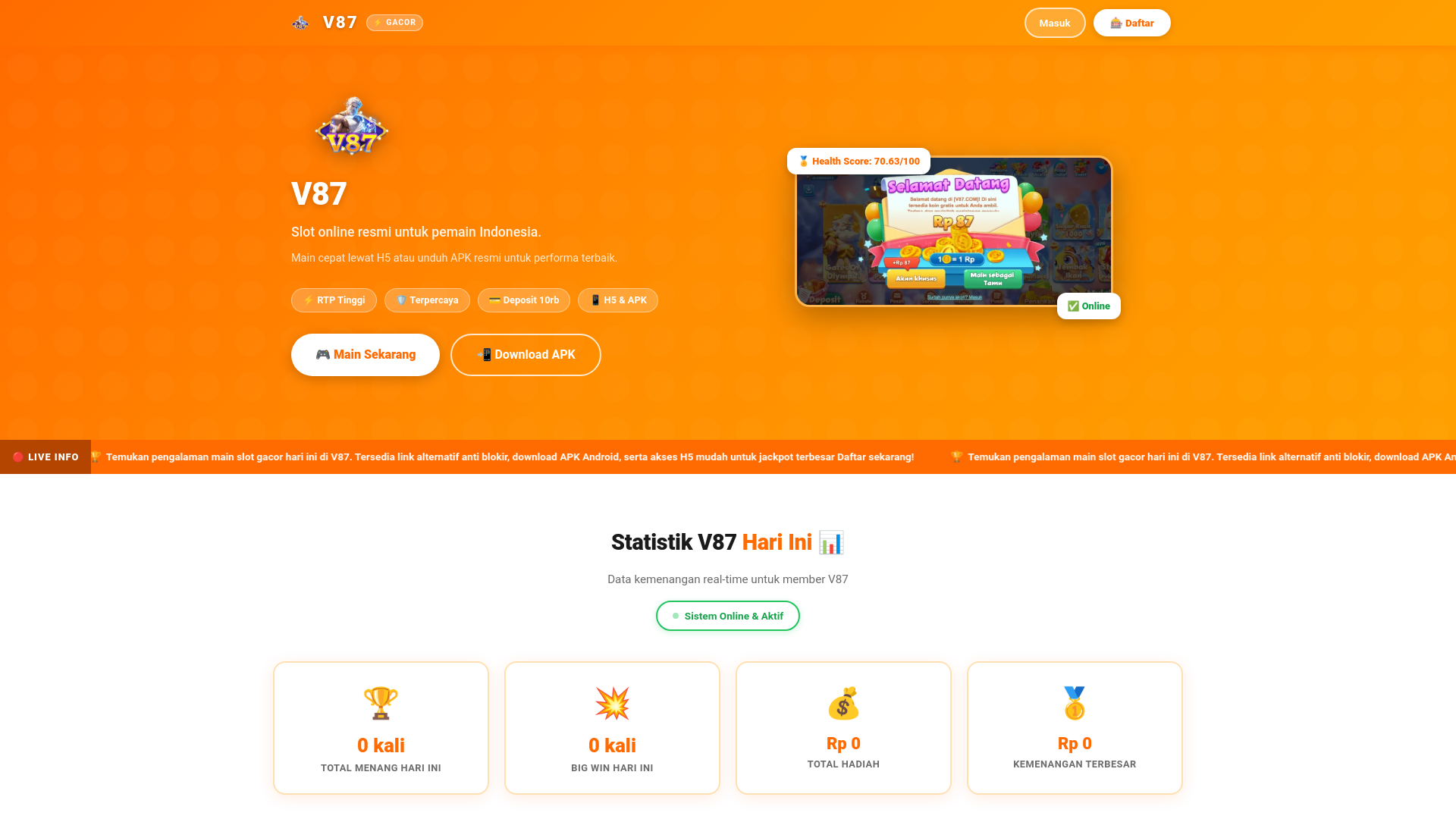 website screenshot of https://v87-monster.pages.dev/