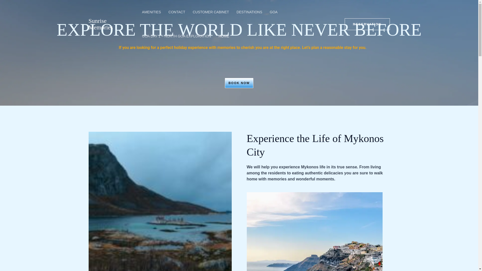 website screenshot of https://sunrisememories.com/