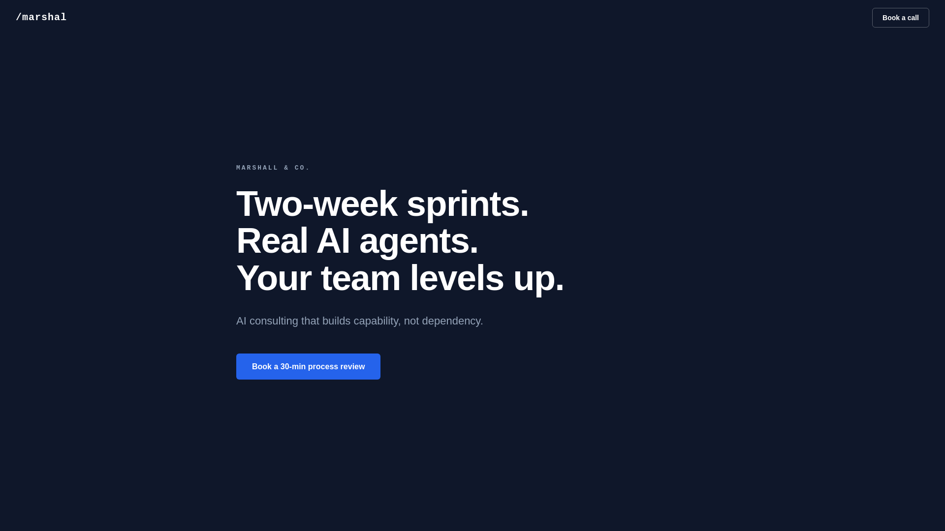 website screenshot of https://marshalland.co/