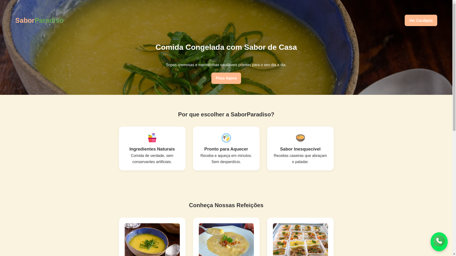 website screenshot of https://saborparadiso.com.br/