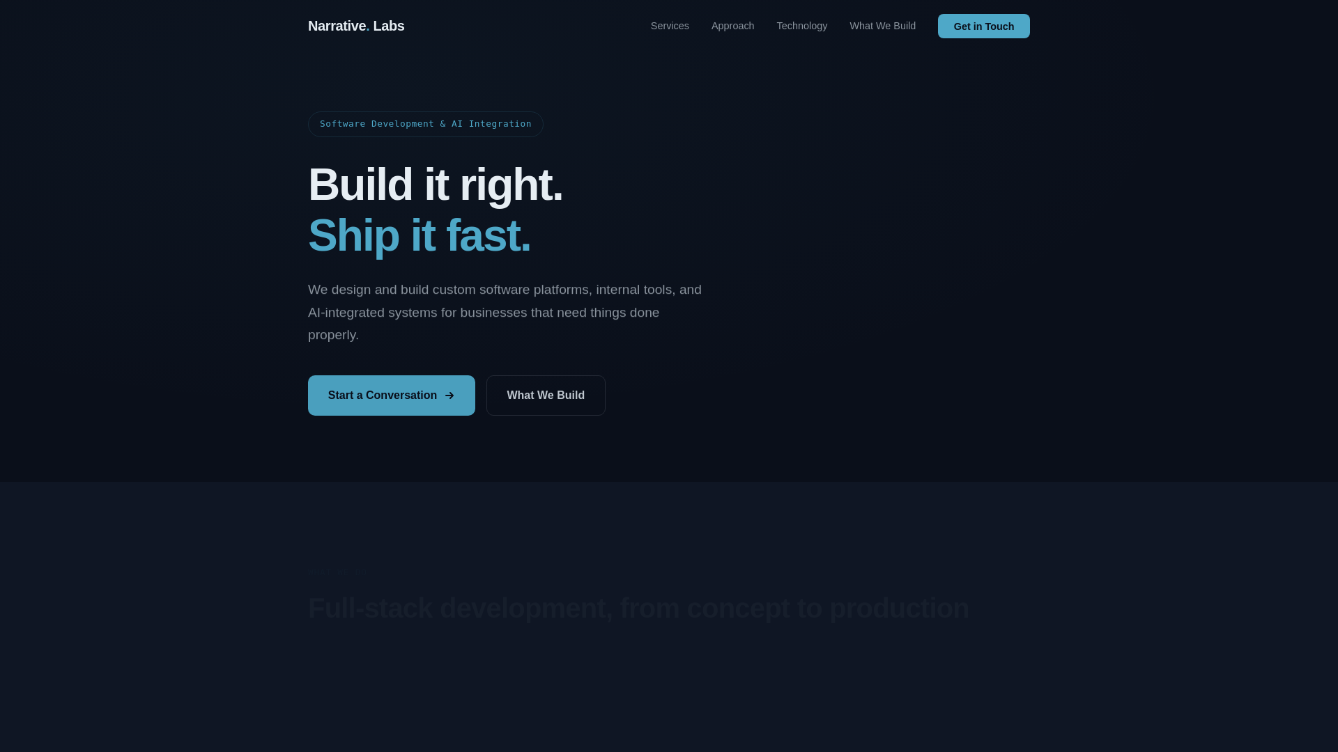 website screenshot of https://narrativedigitallabs.com.au/