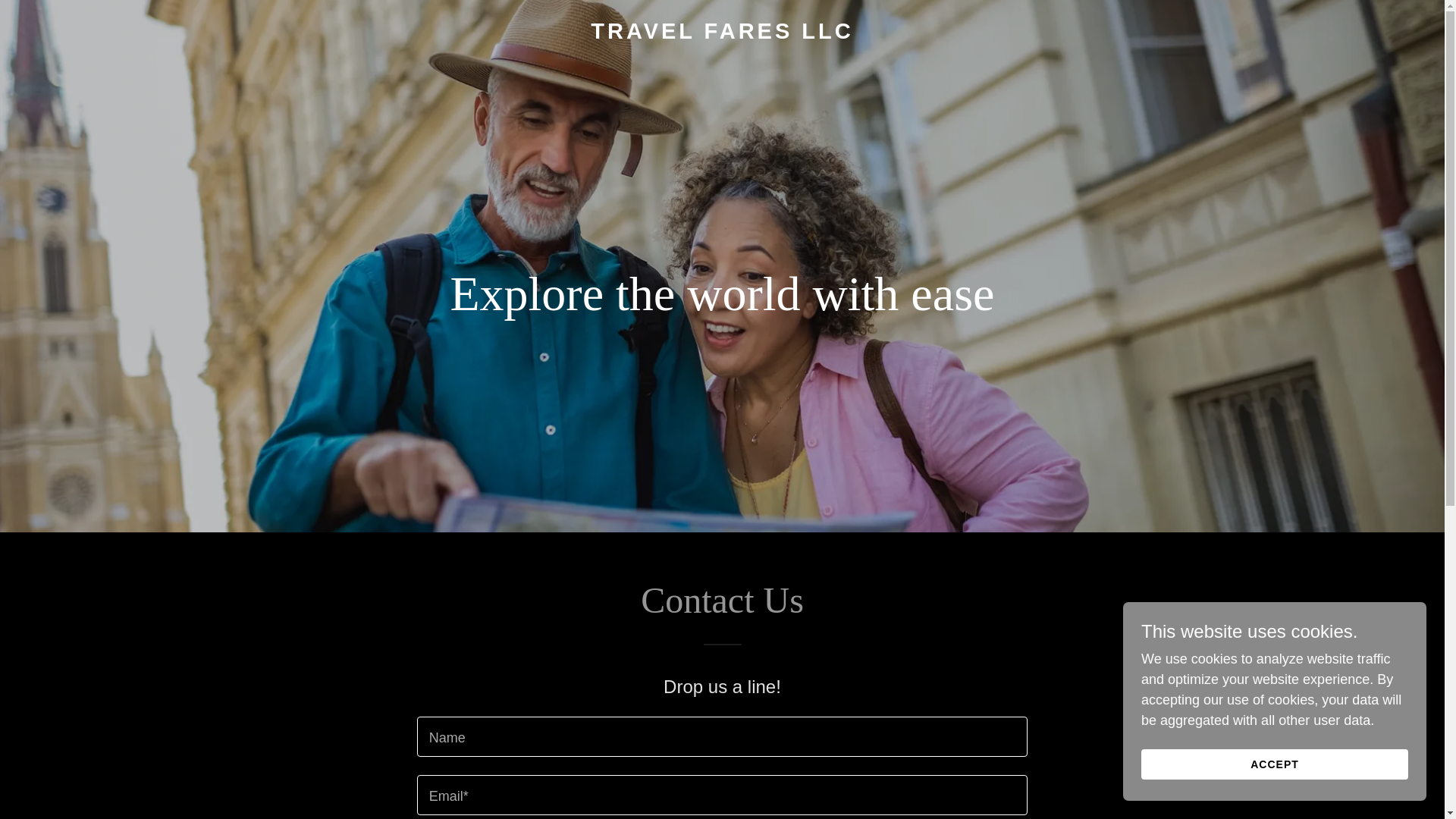 website screenshot of https://travelfaresllc.com/