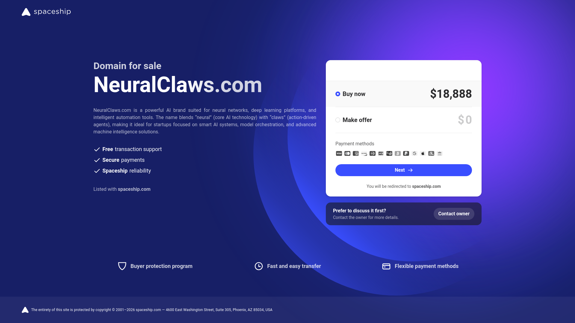 website screenshot of https://neuralclaws.com/