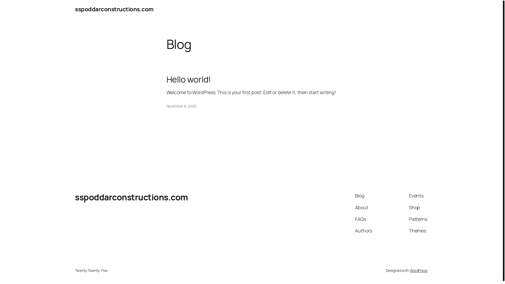website screenshot of https://sspoddarconstructions.com/