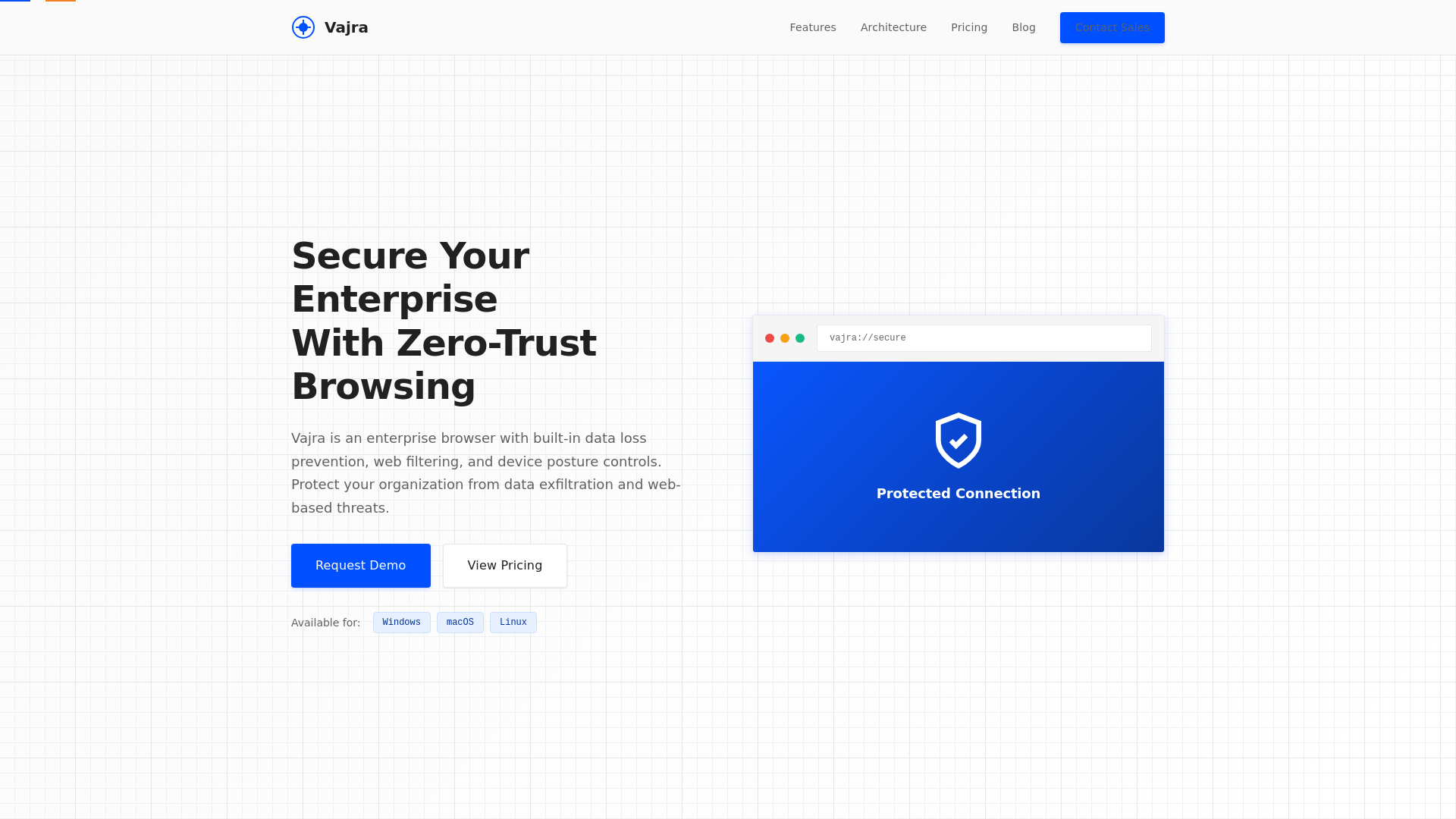 website screenshot of https://vajra-website.pages.dev/