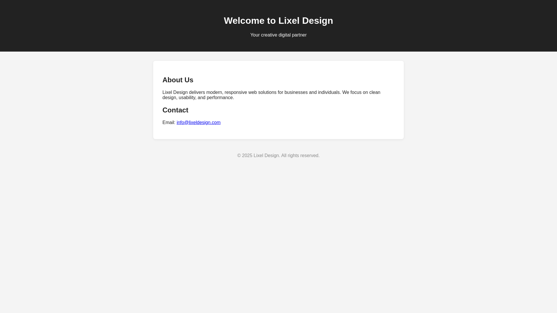 website screenshot of https://lixeldesign.com/
