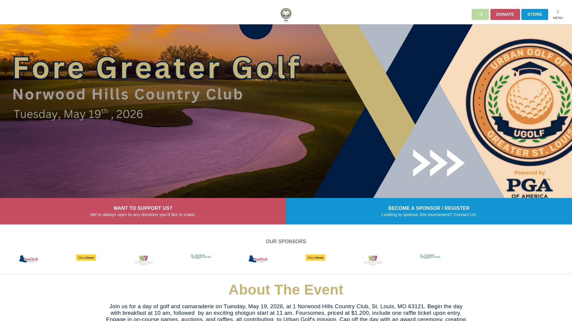 website screenshot of https://foregreatergolf.com
