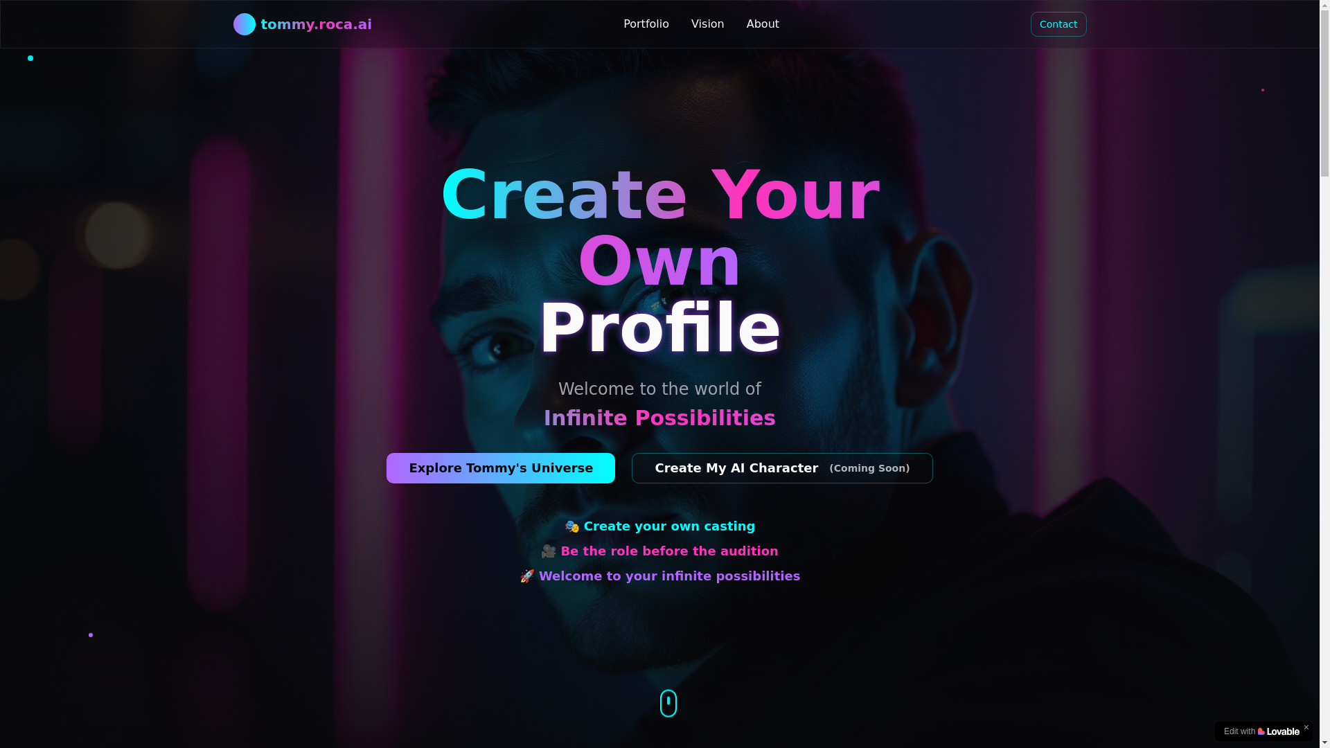 website screenshot of https://tommyroca.ai/