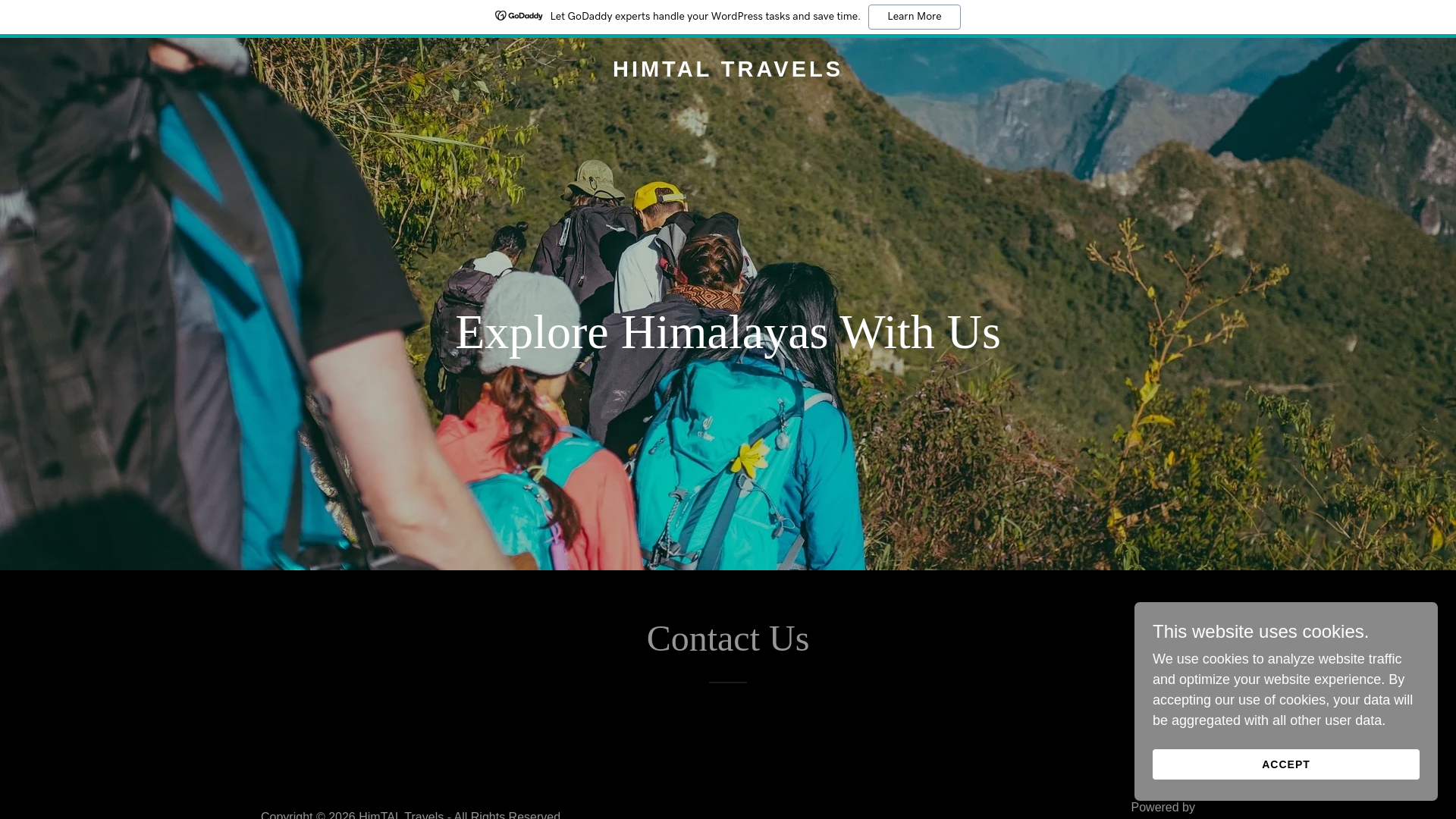 website screenshot of https://himtaltravels.com