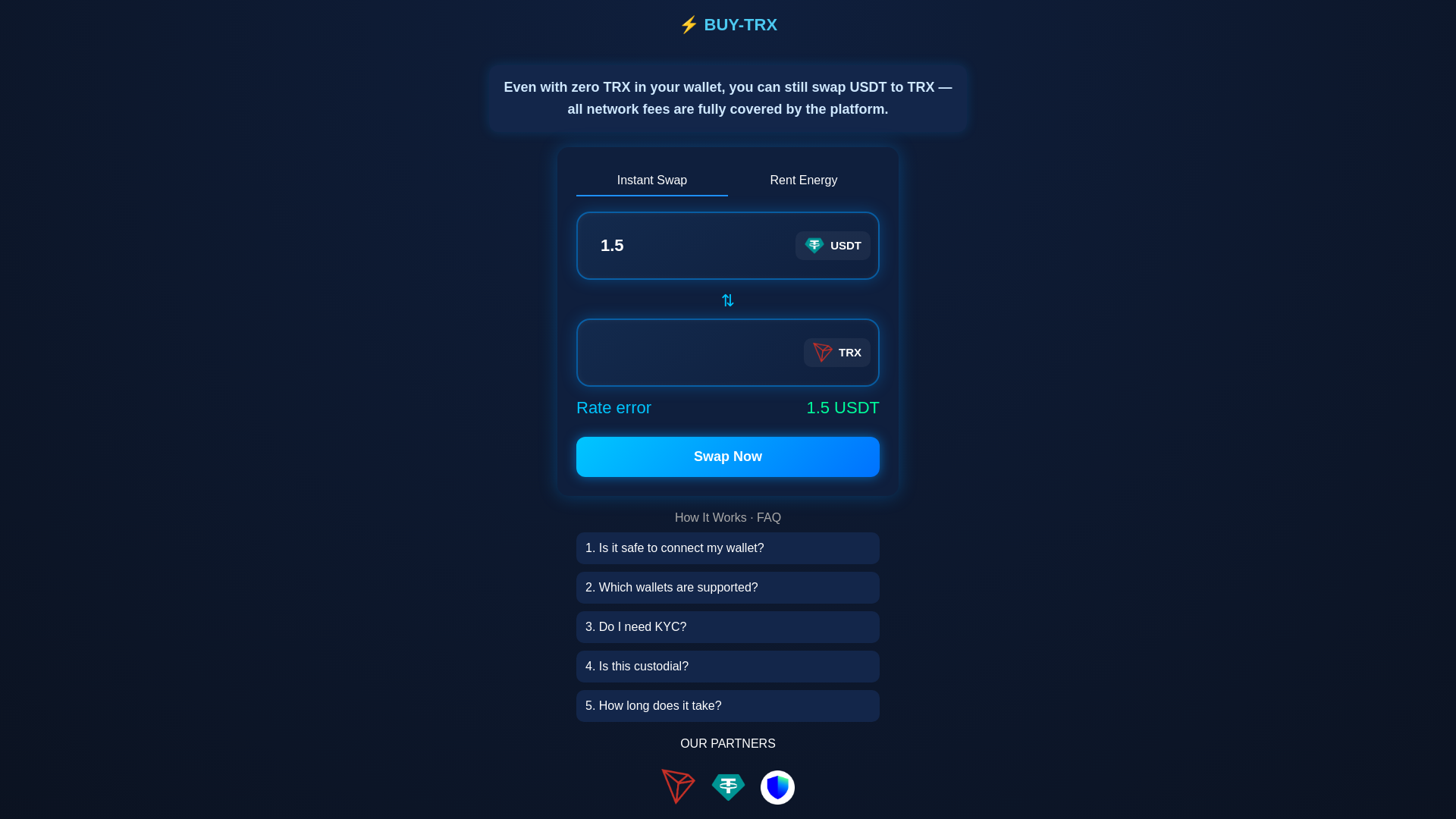website screenshot of https://buy-trx.shop