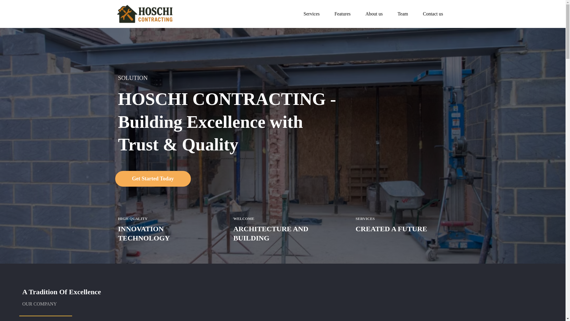 website screenshot of https://hoschicontracting.ca/