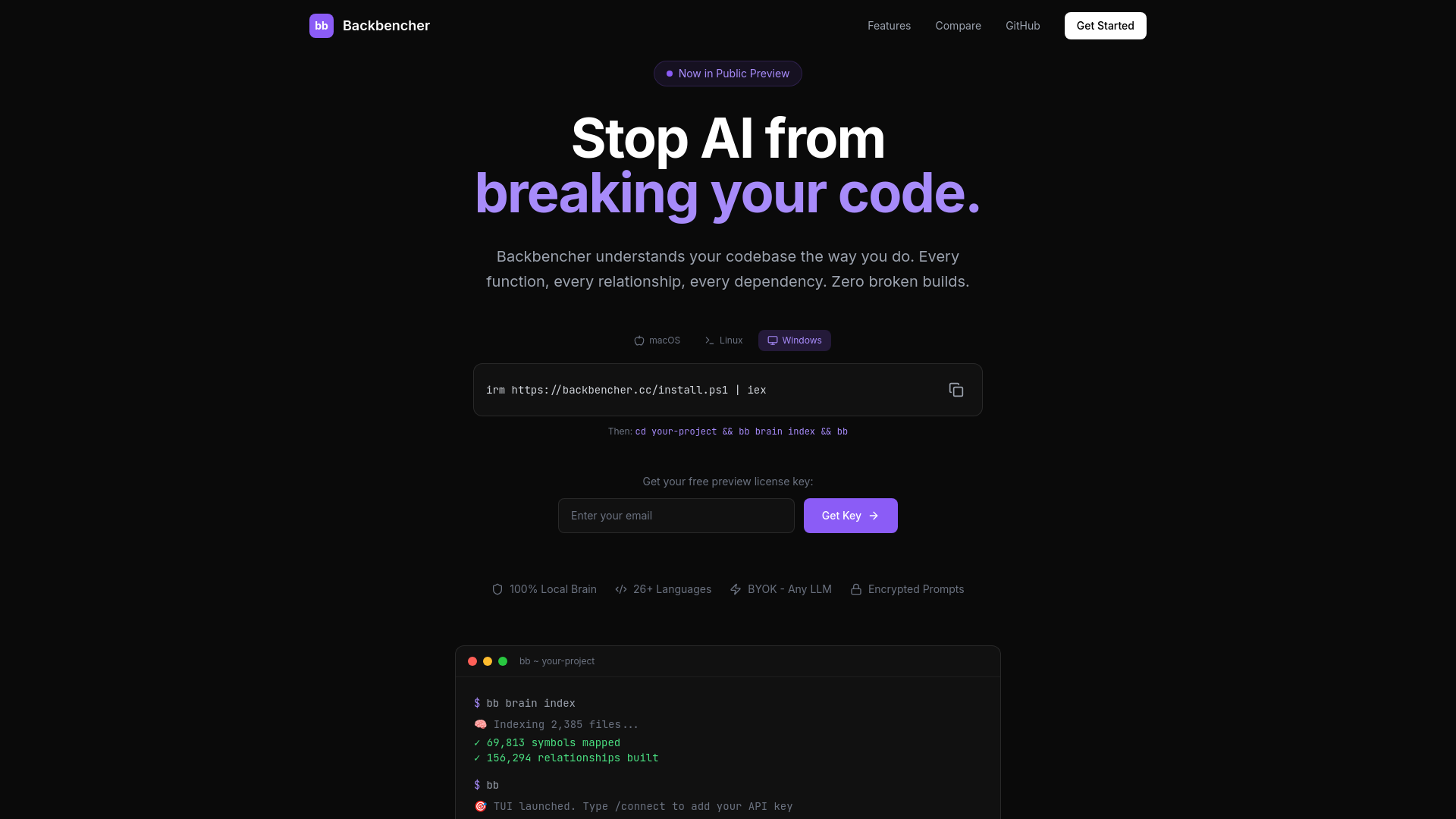 website screenshot of https://backbencher.cc/
