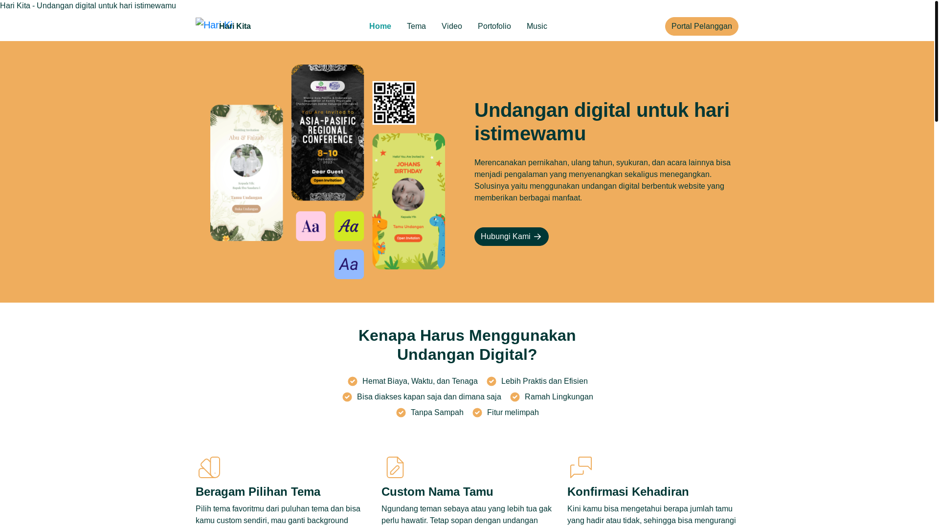 website screenshot of https://momenharikita.my.id/
