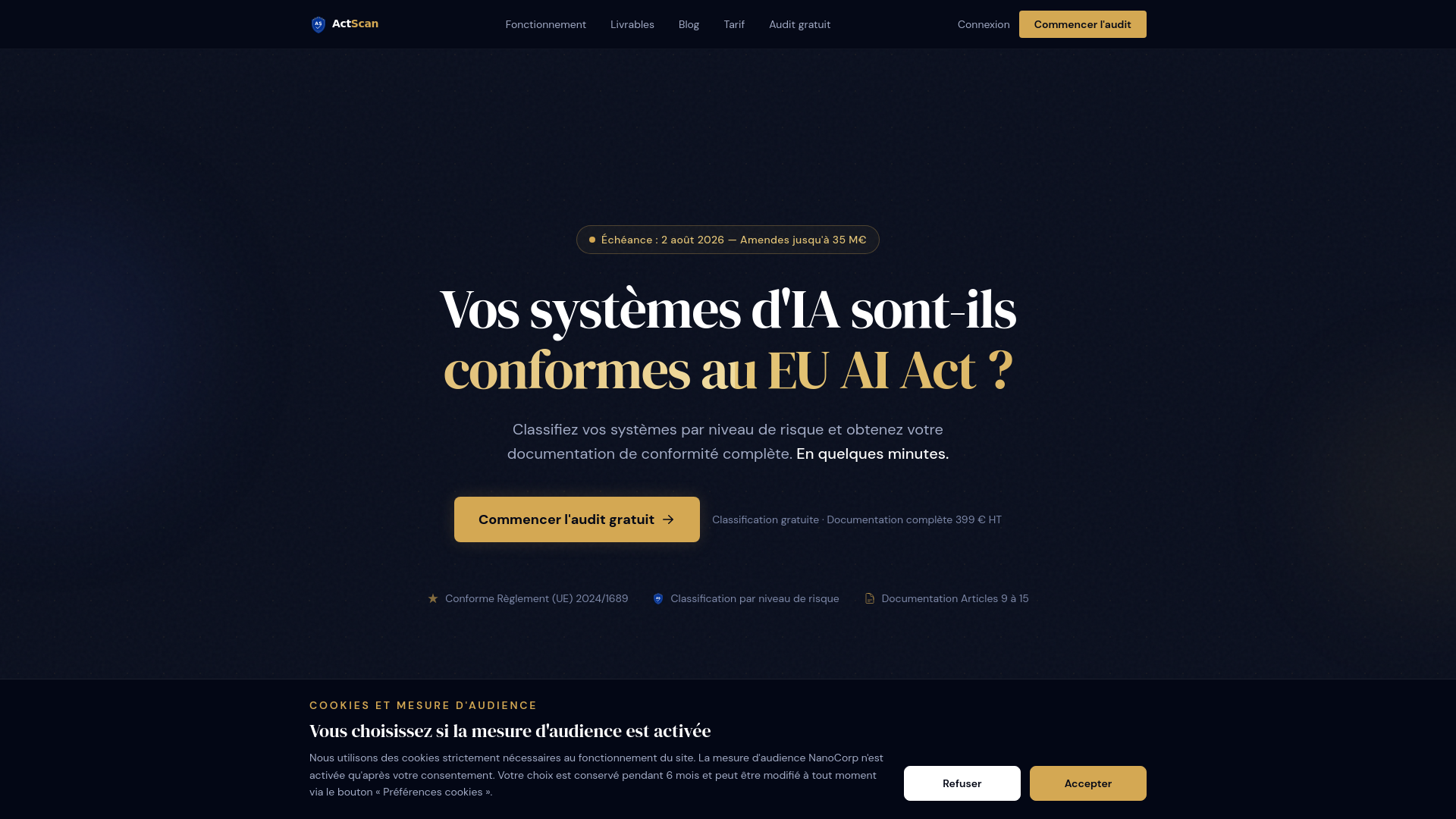 website screenshot of https://actscan.fr/
