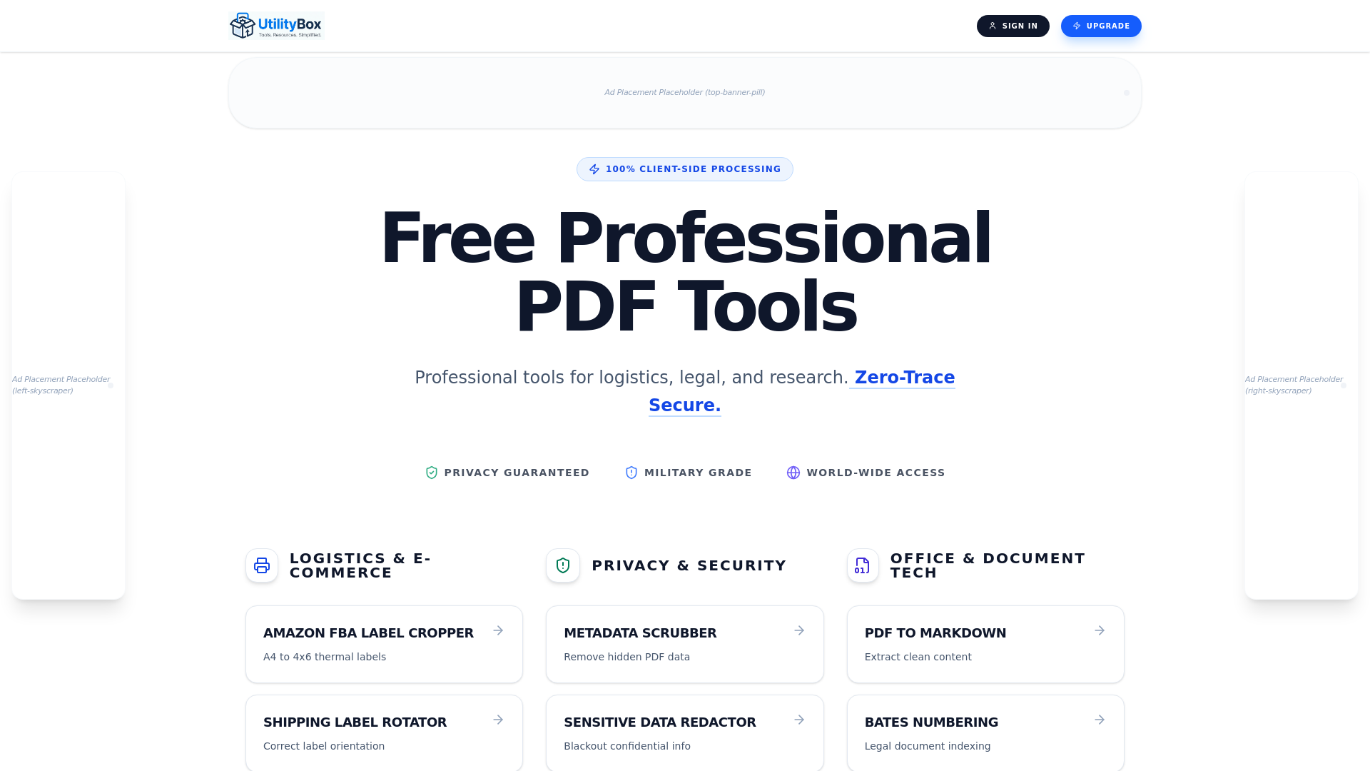 website screenshot of https://utilitybox.pro/
