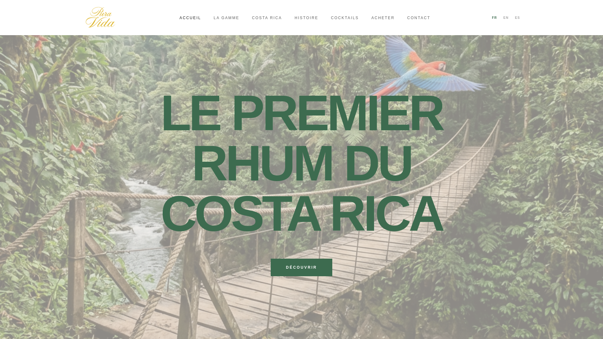 website screenshot of https://puravida-rhum.fr/