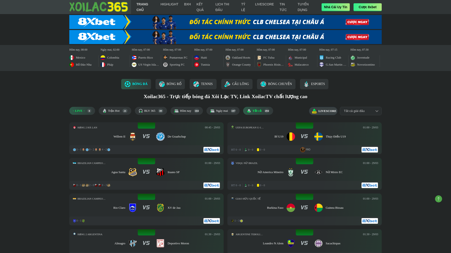 website screenshot of https://xoilacxyh.cc