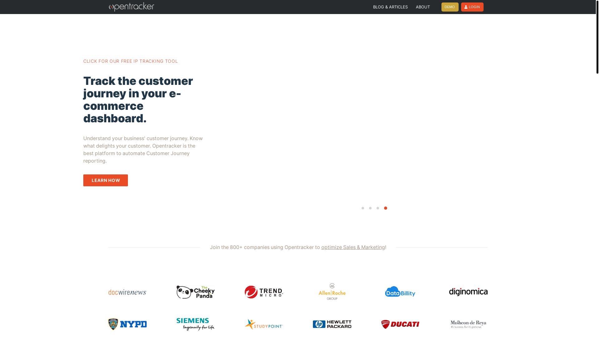 website screenshot of https://opentracker.net