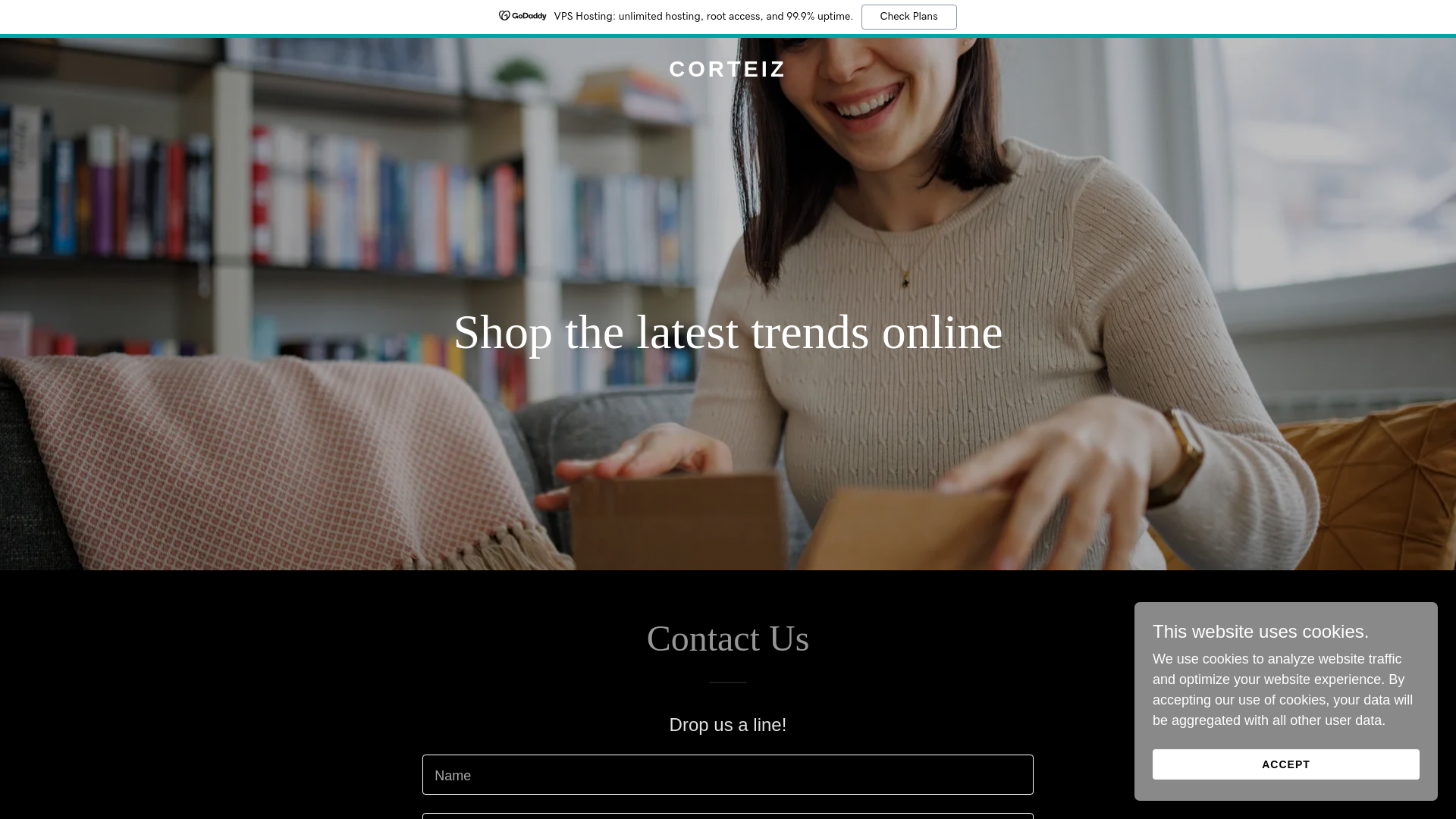 website screenshot of https://corteiz.in/