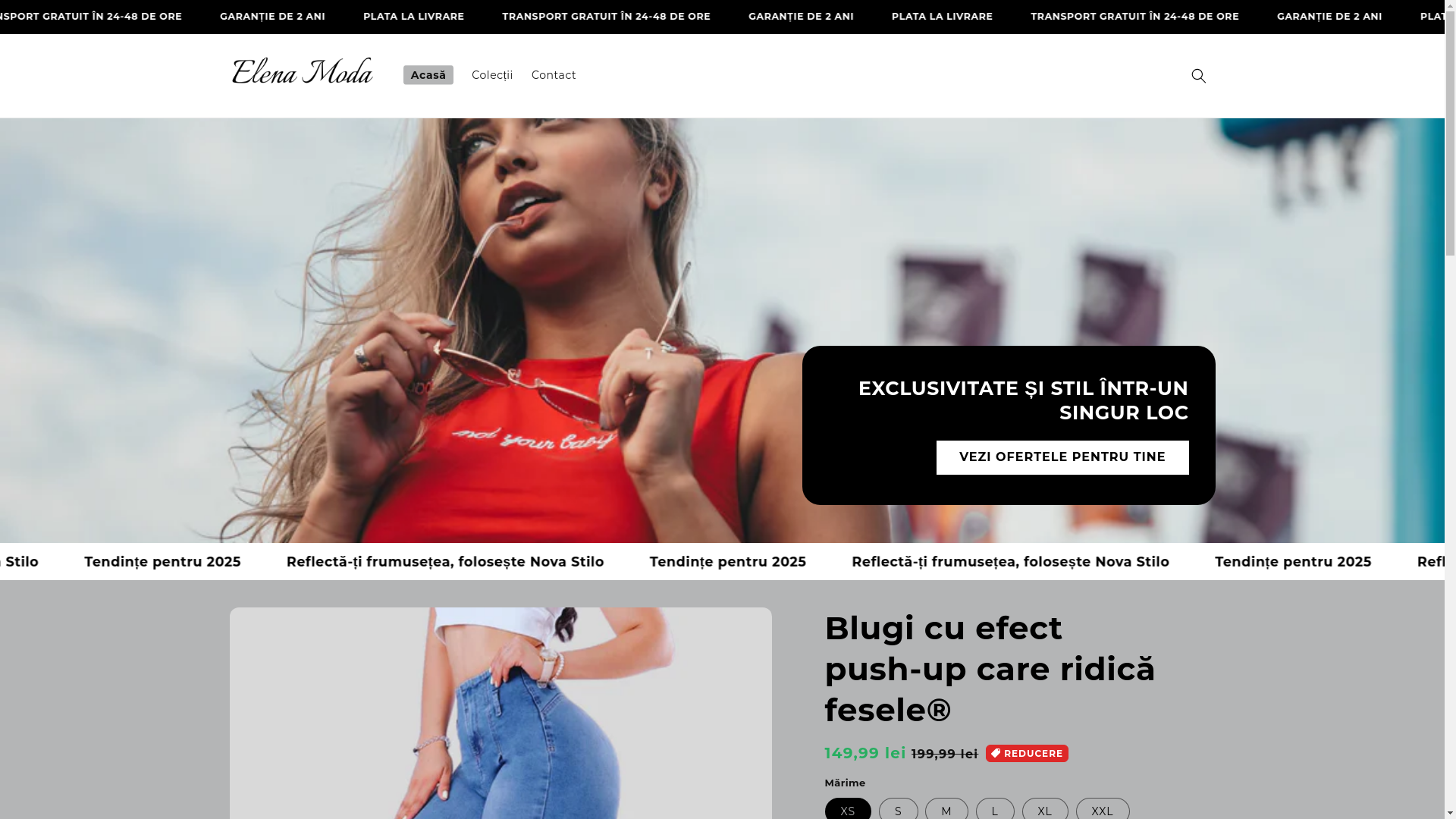 website screenshot of https://elenamodastore.com/