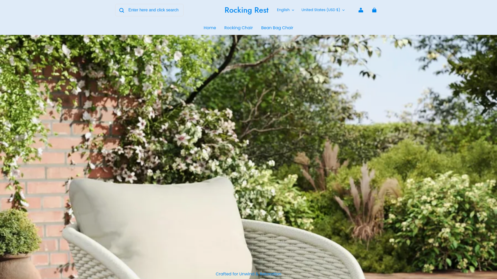 website screenshot of https://rockingrest.shop/