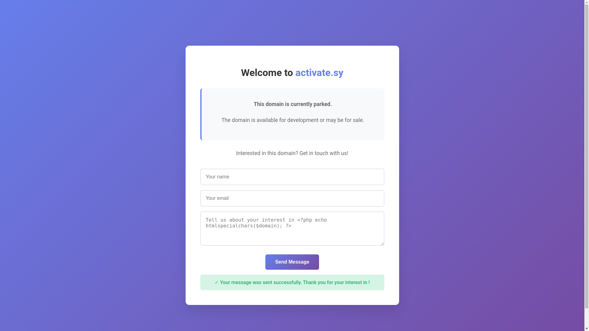 website screenshot of https://activate.sy/
