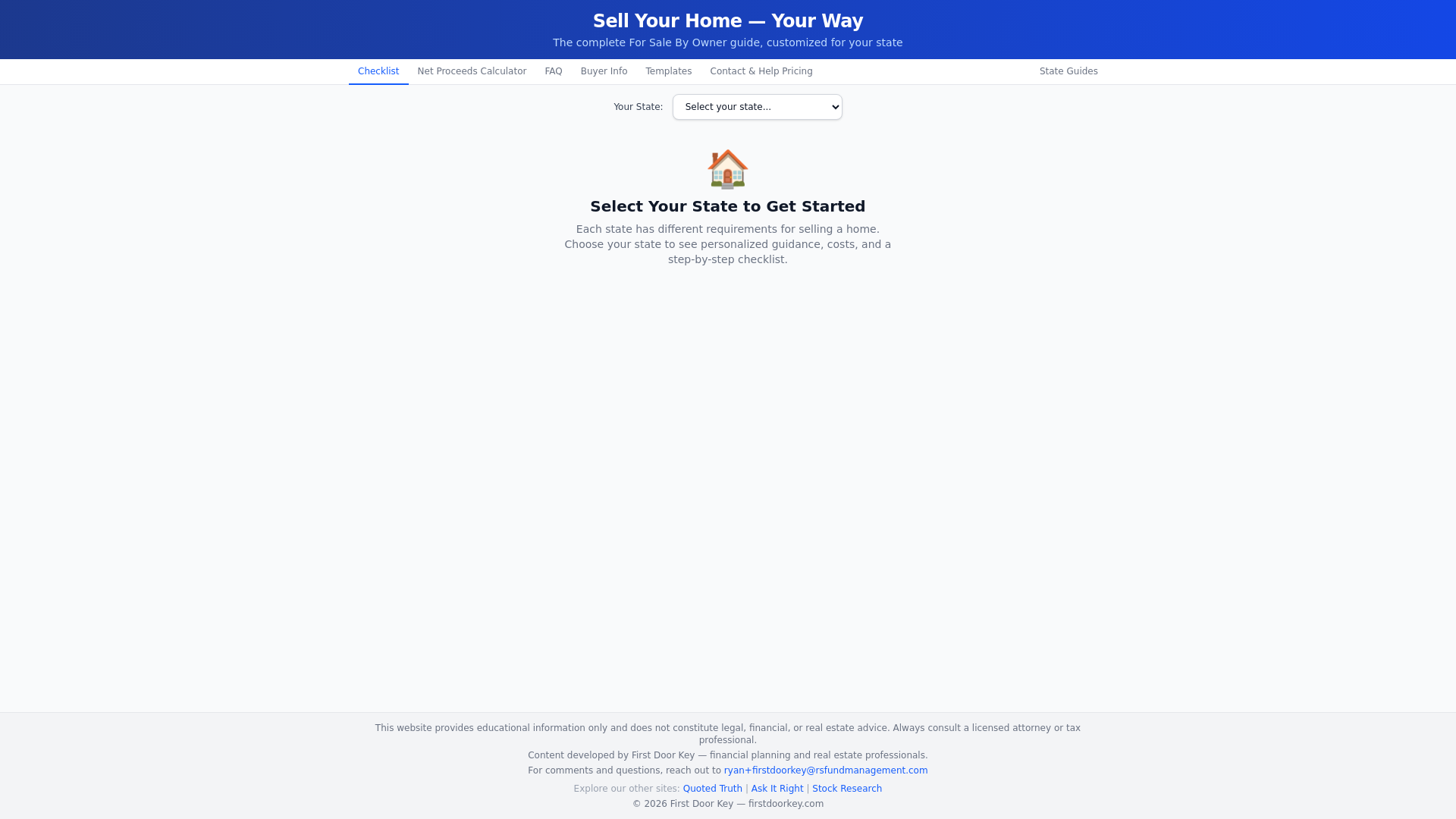 website screenshot of https://firstdoorkey.com/
