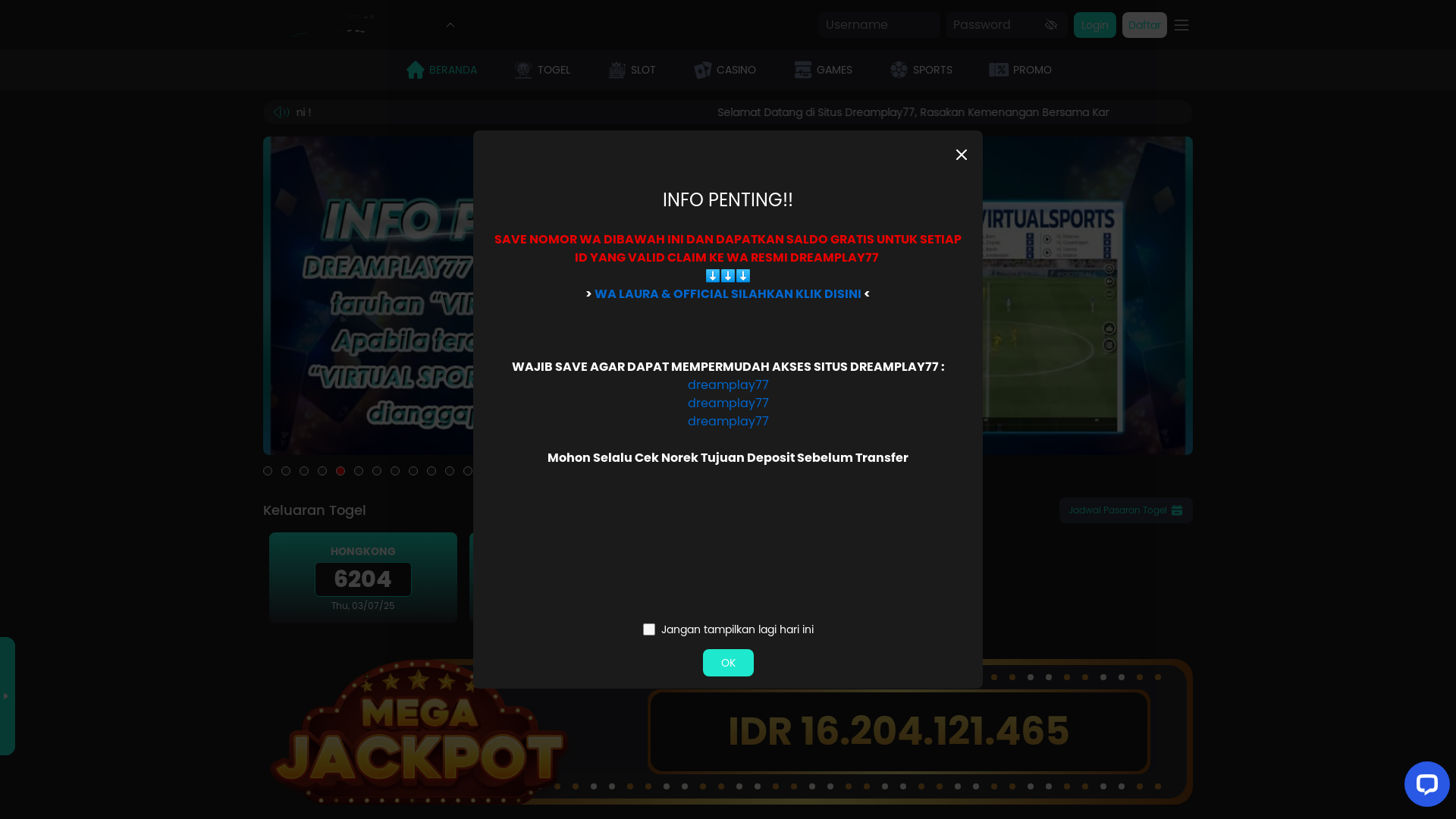 website screenshot of https://dreamplay77haru.com/